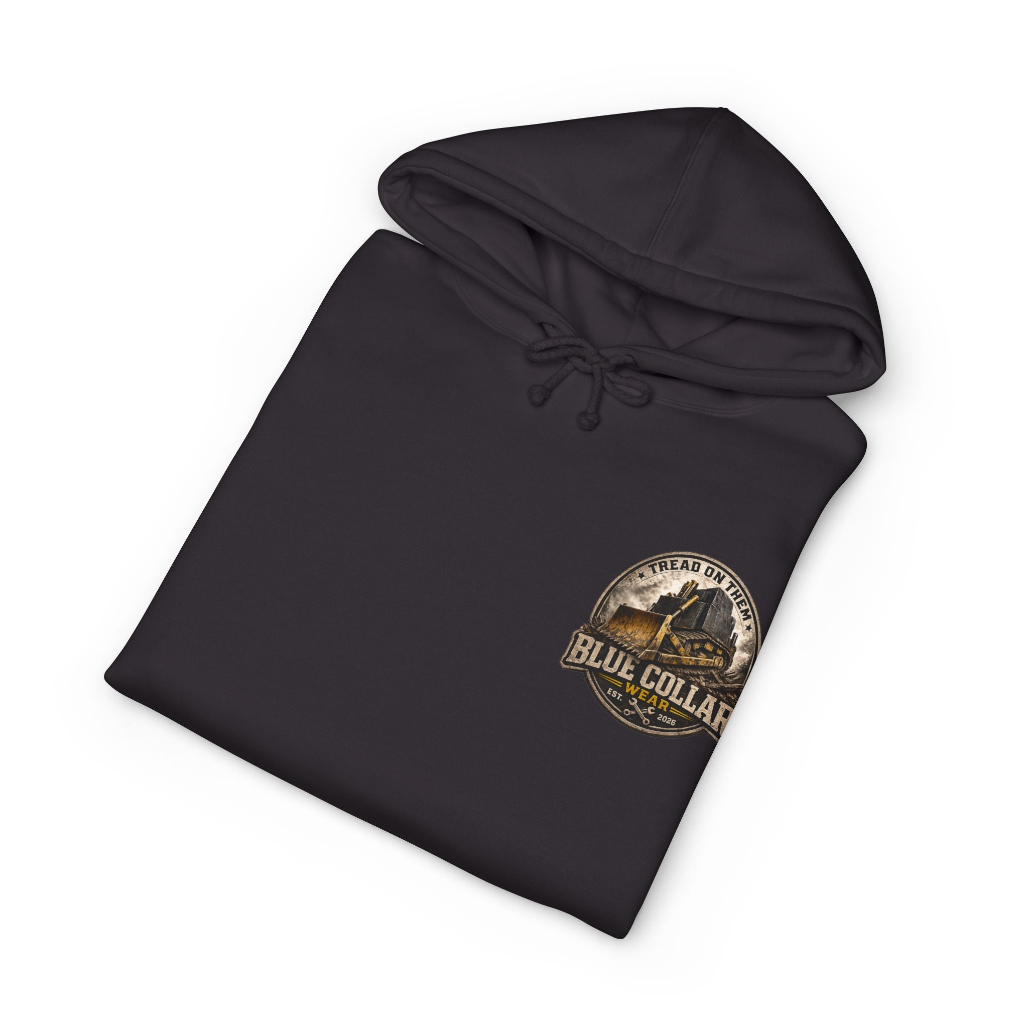 Blue Collar Hoodie — Vintage Workwear 'Tread On Them' Heavyweight Hooded Sweatshirt