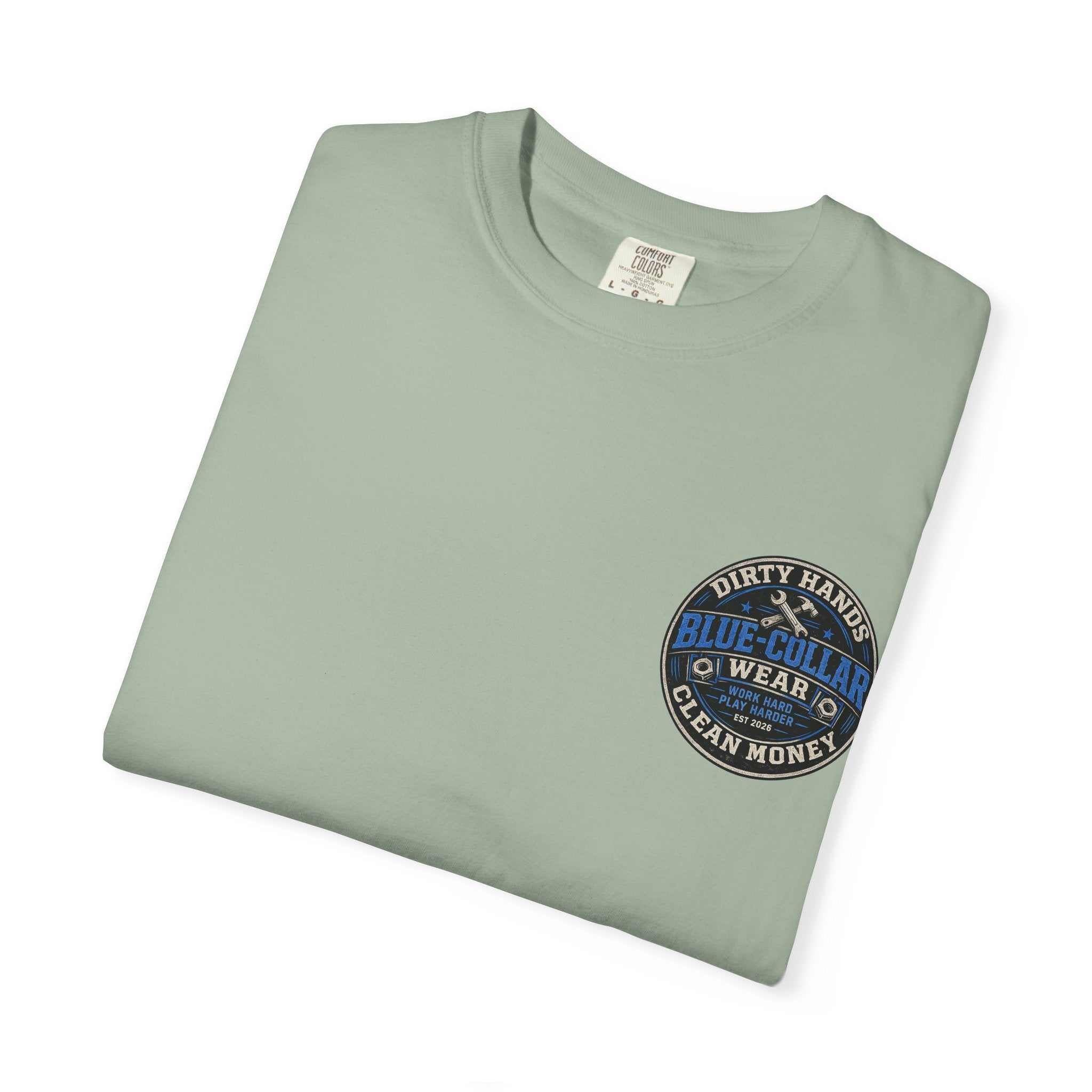 Blue-Collar T-Shirt — "Dirty Hands, Clean Money" Workwear Graphic Tee