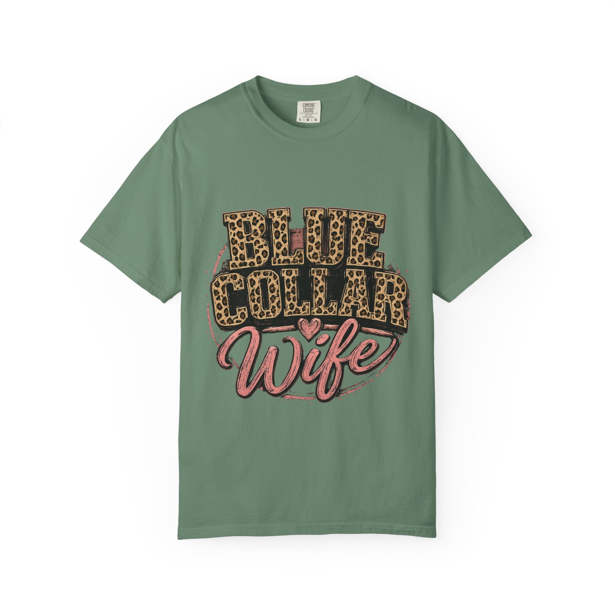 Blue Collar Wife T-Shirt — Leopard Print "Blue Collar Wife" Graphic Tee