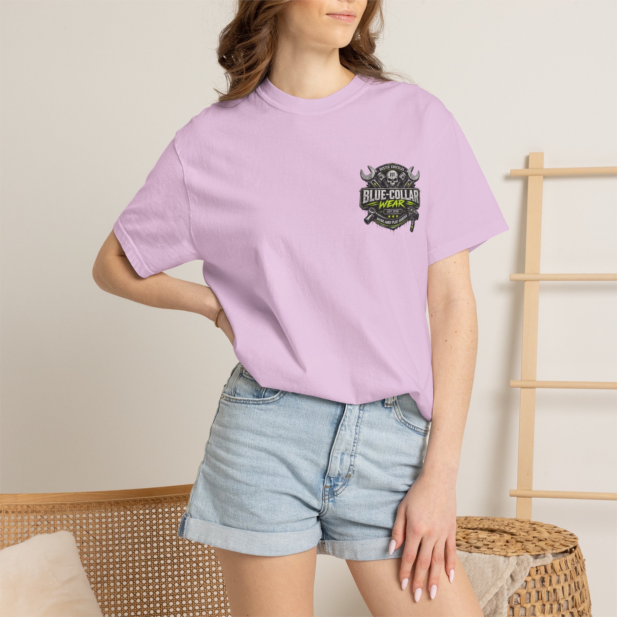 Blue-Collar Wear T-Shirt Mechanic — "Busted Knuckles" Workwear Graphic