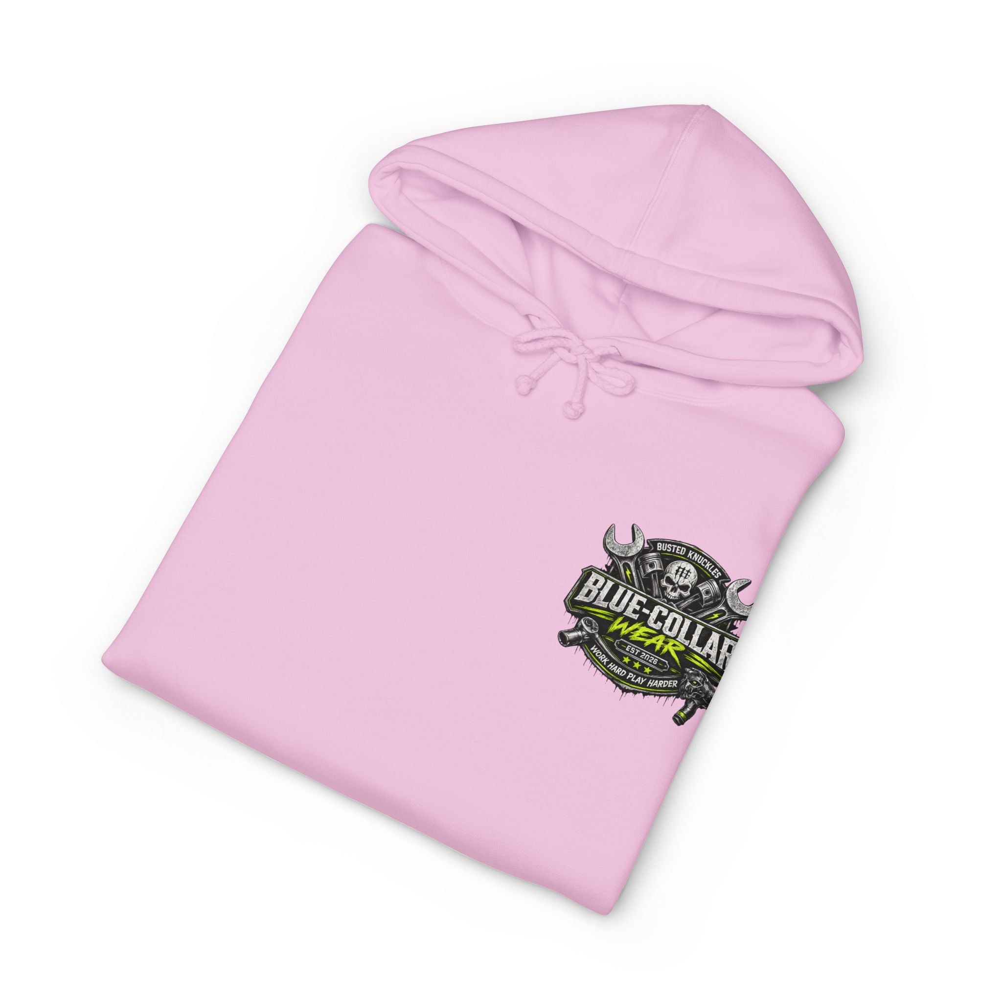 Blue-Collar Wear Hoodie Mechanic — "Blue-Collar Wear" Skull & Wrench Workwear Pullover