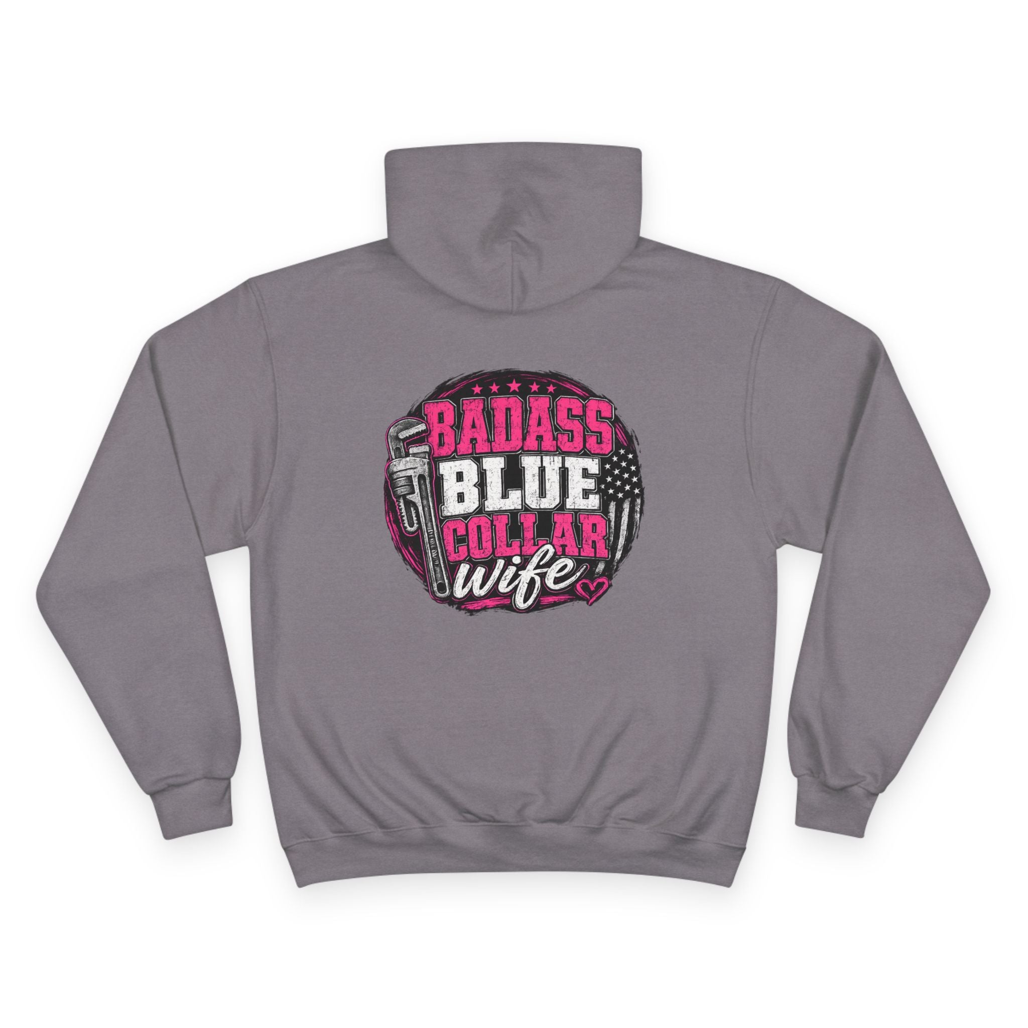 Badass Blue Collar Wife Hoodie — Patriotic Blue-Collar Wife Pullover