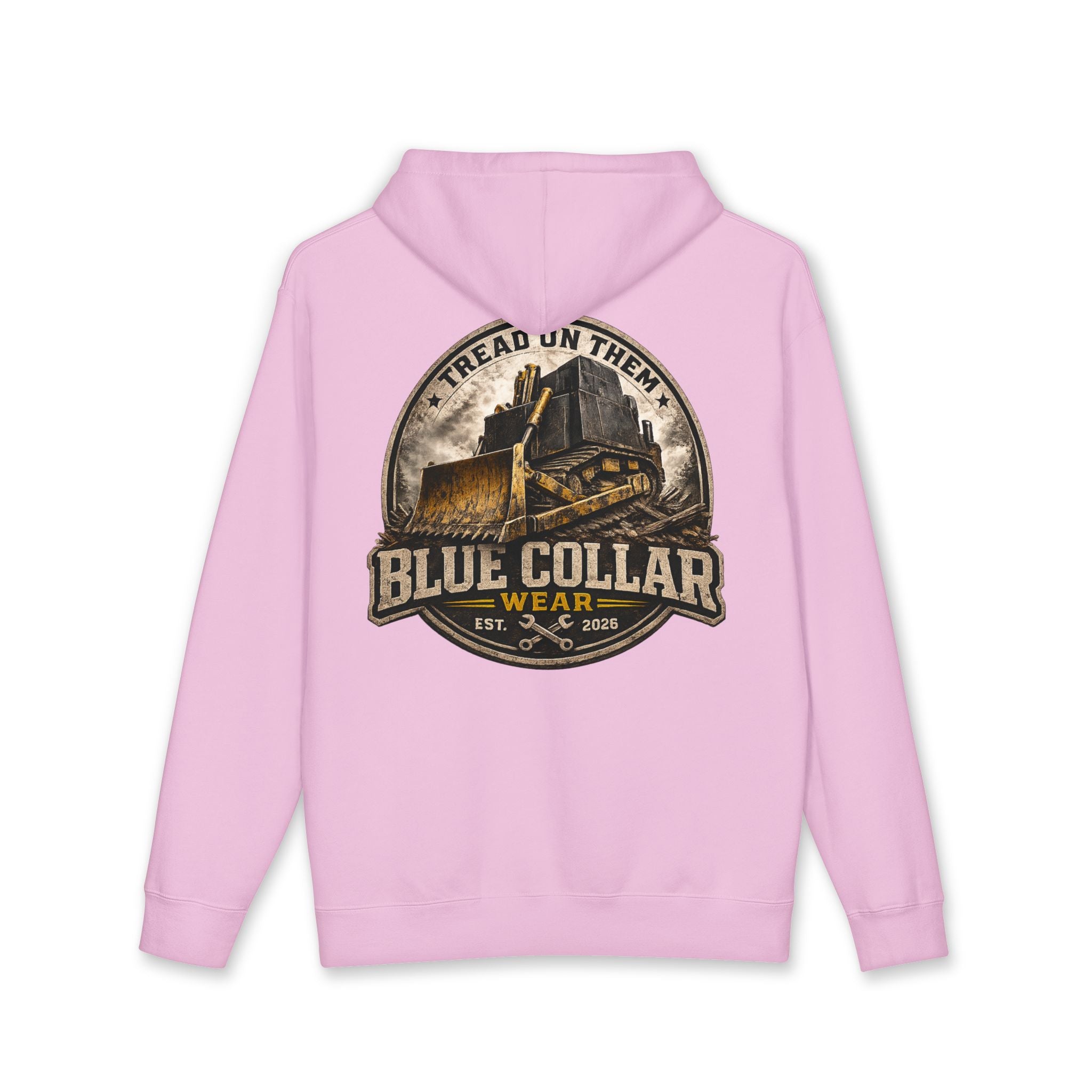 Blue Collar Hoodie — Vintage Workwear 'Tread On Them' Heavyweight Hooded Sweatshirt