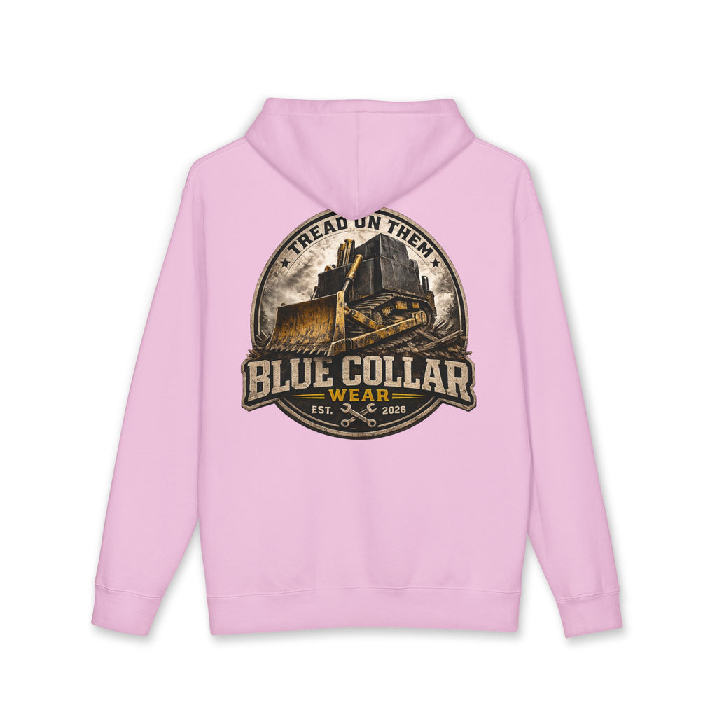 Blue Collar Hoodie — Vintage Workwear 'Tread On Them' Heavyweight Hooded Sweatshirt