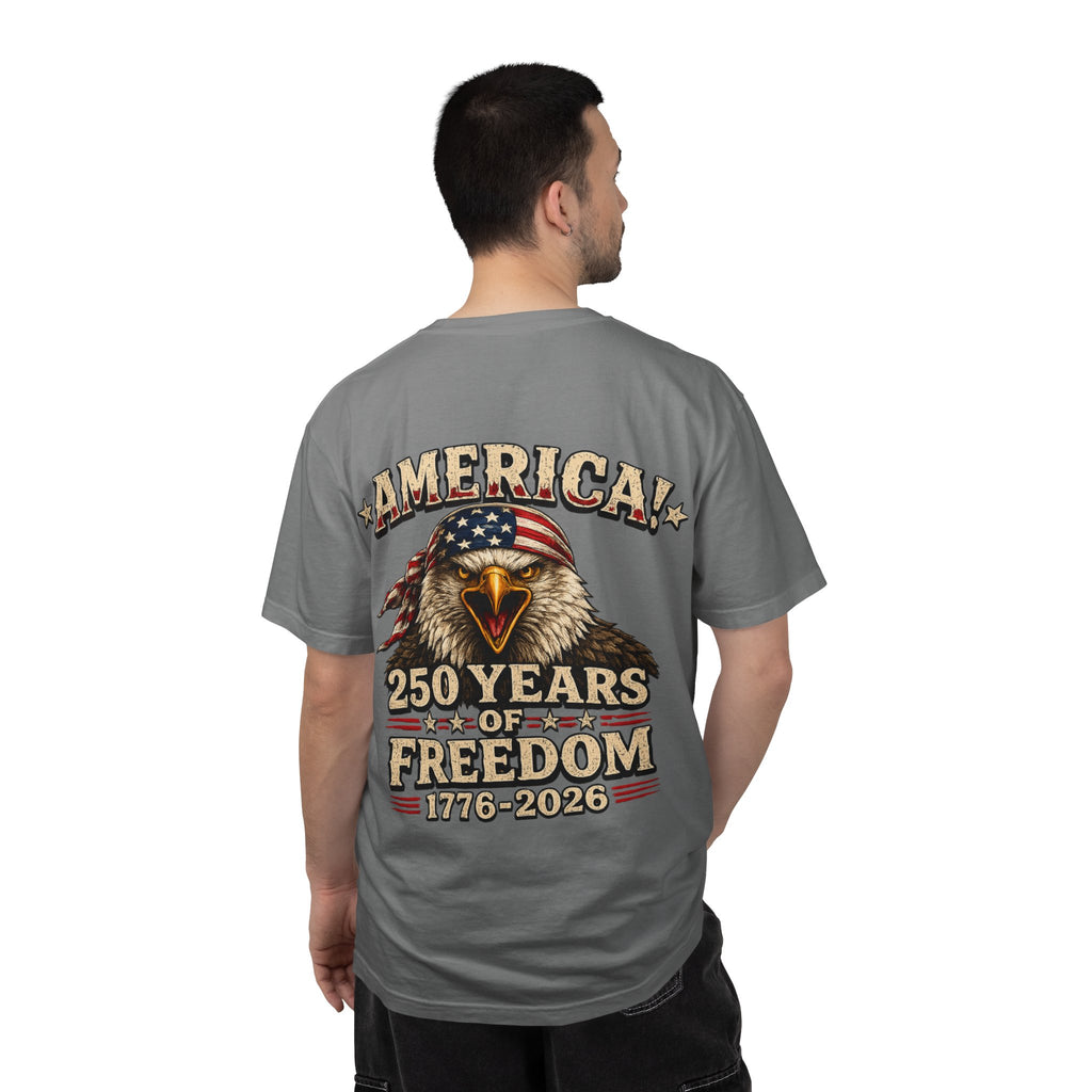 250 Years of Freedom Eagle T-Shirt — America 1776–2026 Patriotic Tee