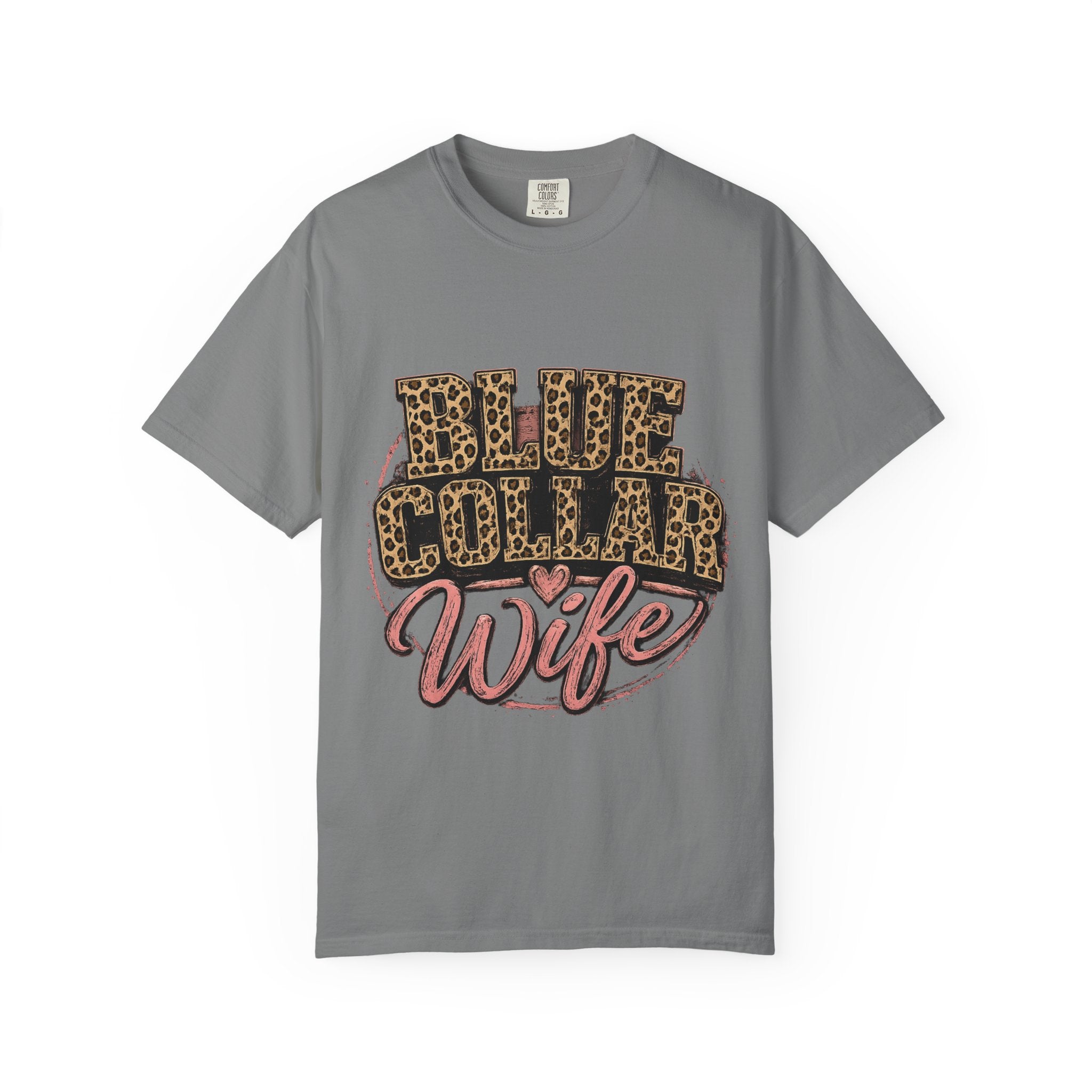 Blue Collar Wife T-Shirt — Leopard Print "Blue Collar Wife" Graphic Tee