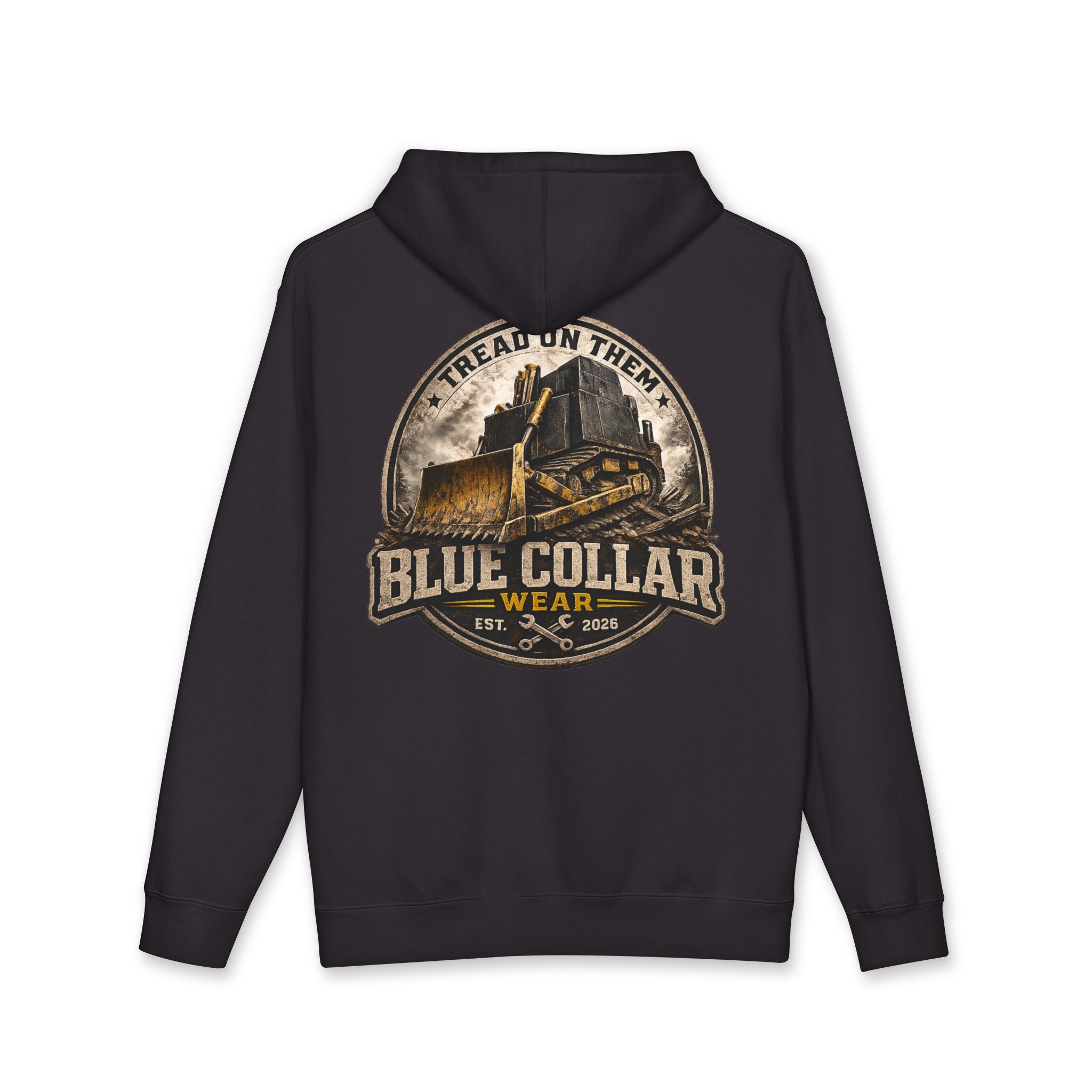 Blue Collar Hoodie — Vintage Workwear 'Tread On Them' Heavyweight Hooded Sweatshirt