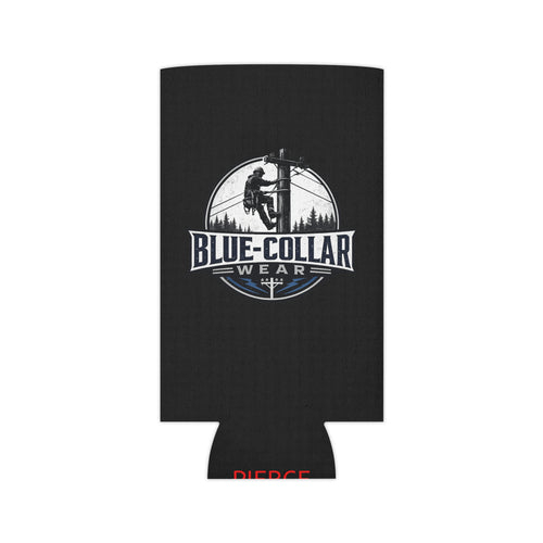 Blue-Collar Wear Can Cooler – Red Insulated Beer Koozie with Lineman Logo