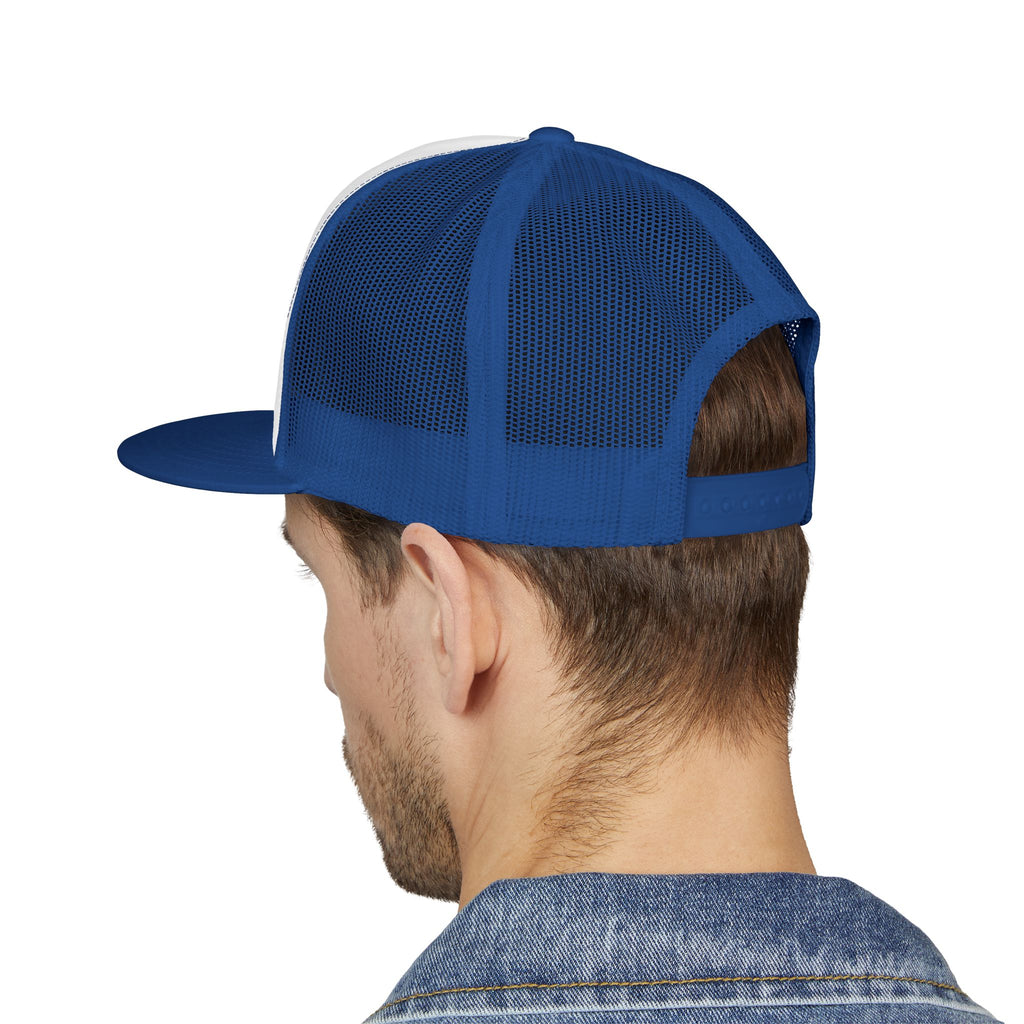 Blue Collar Wear Trucker Cap Mechanic — Workwear Skull Logo Mesh Snapback