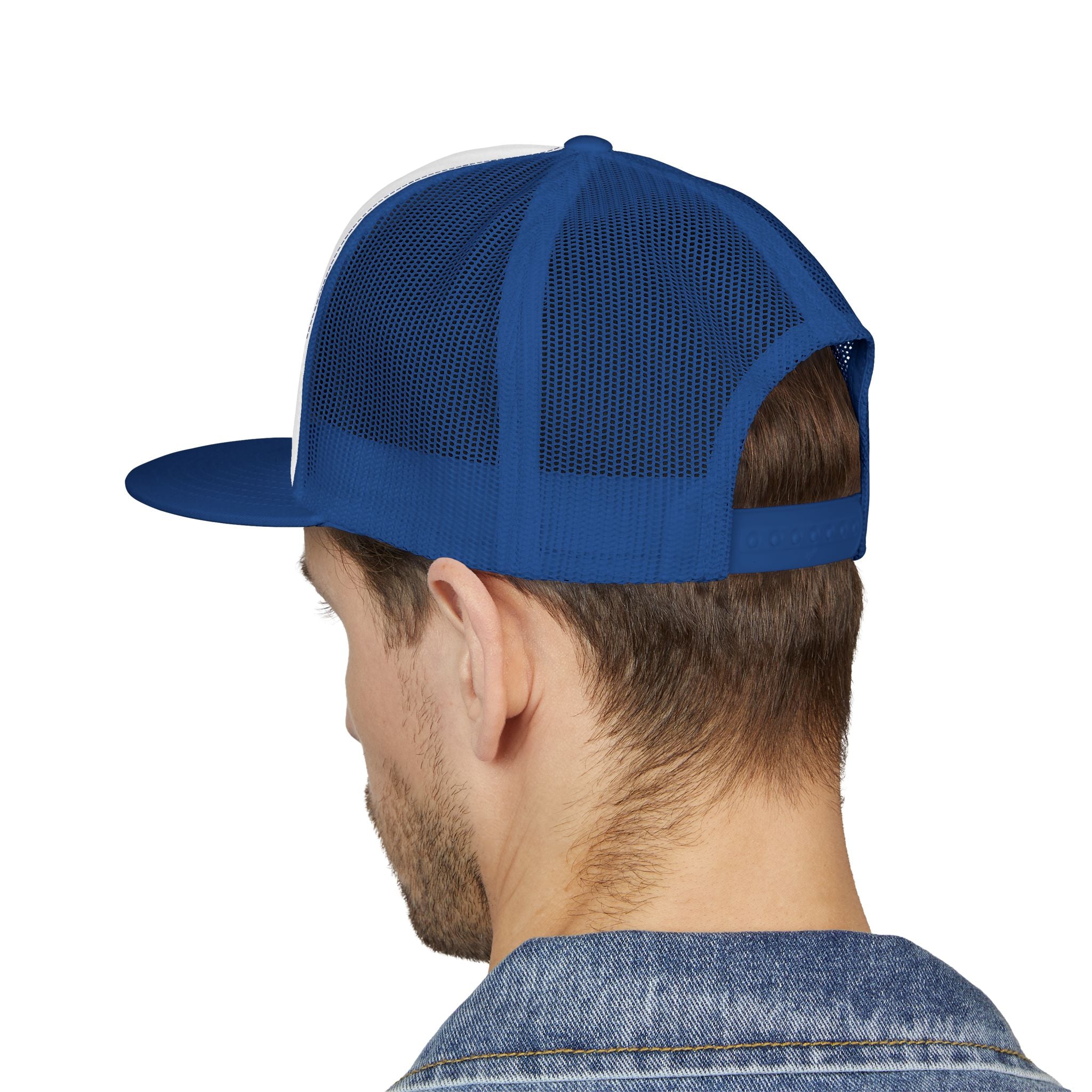 Blue Collar Wear Trucker Cap Mechanic — Workwear Skull Logo Mesh Snapback