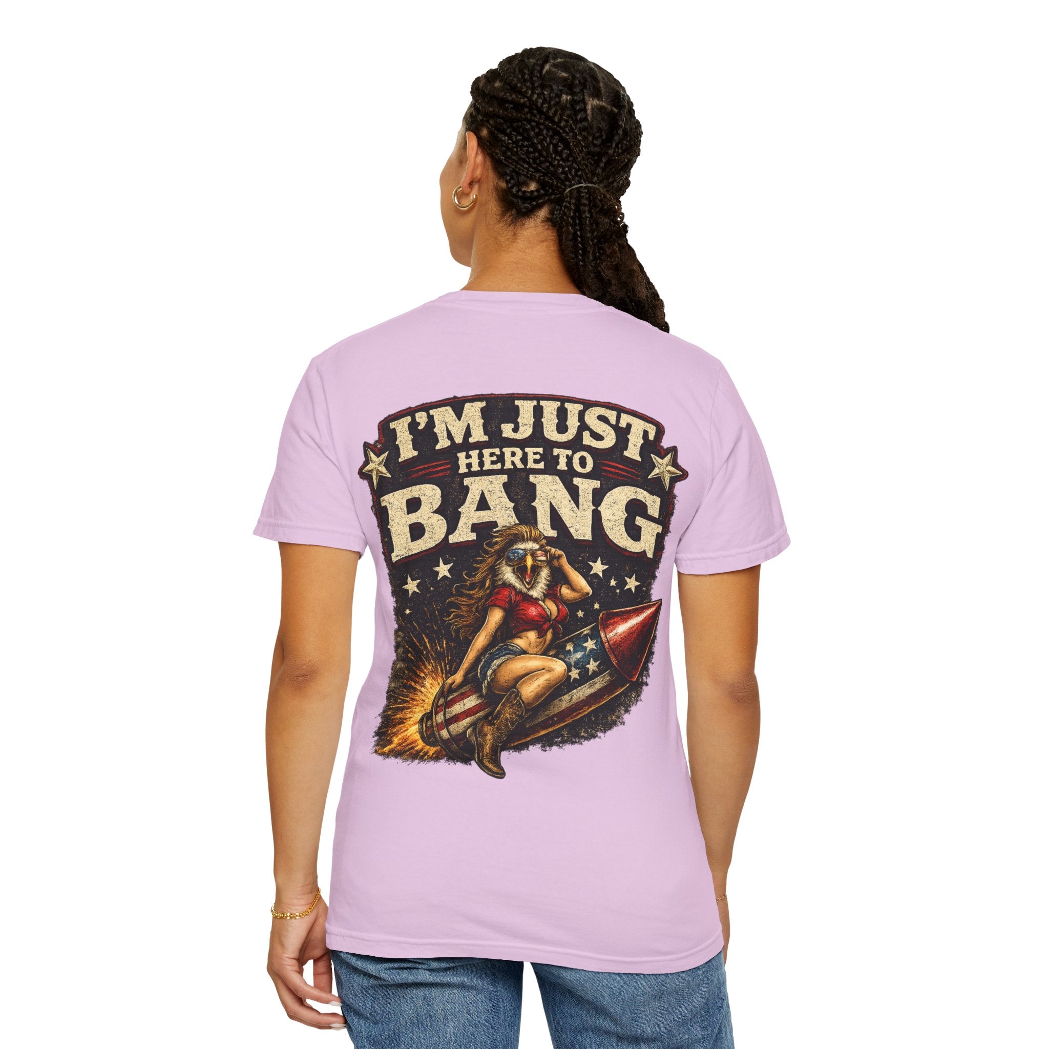 Vintage Pinup 'I'm Just Here to Bang' T‑Shirt