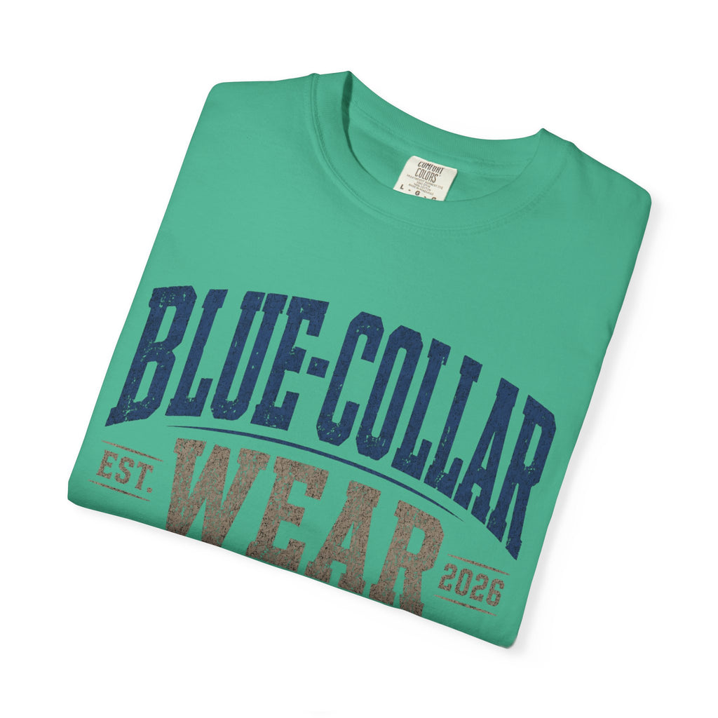 Blue-Collar Wear T-Shirt — "Work Hard • Play Harder" Retro Workwear Tee