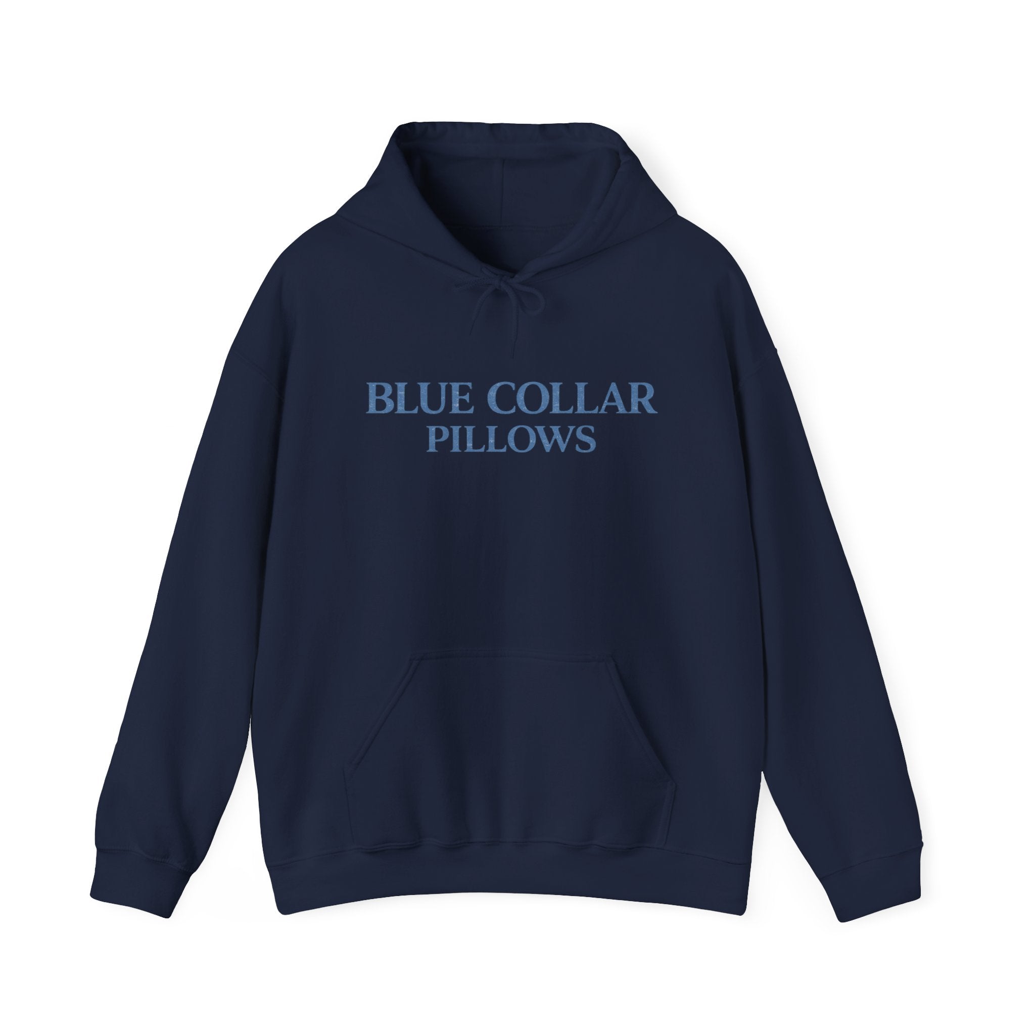 Blue Collar Pillows Hoodie — Minimalist Workwear-Inspired Pullover