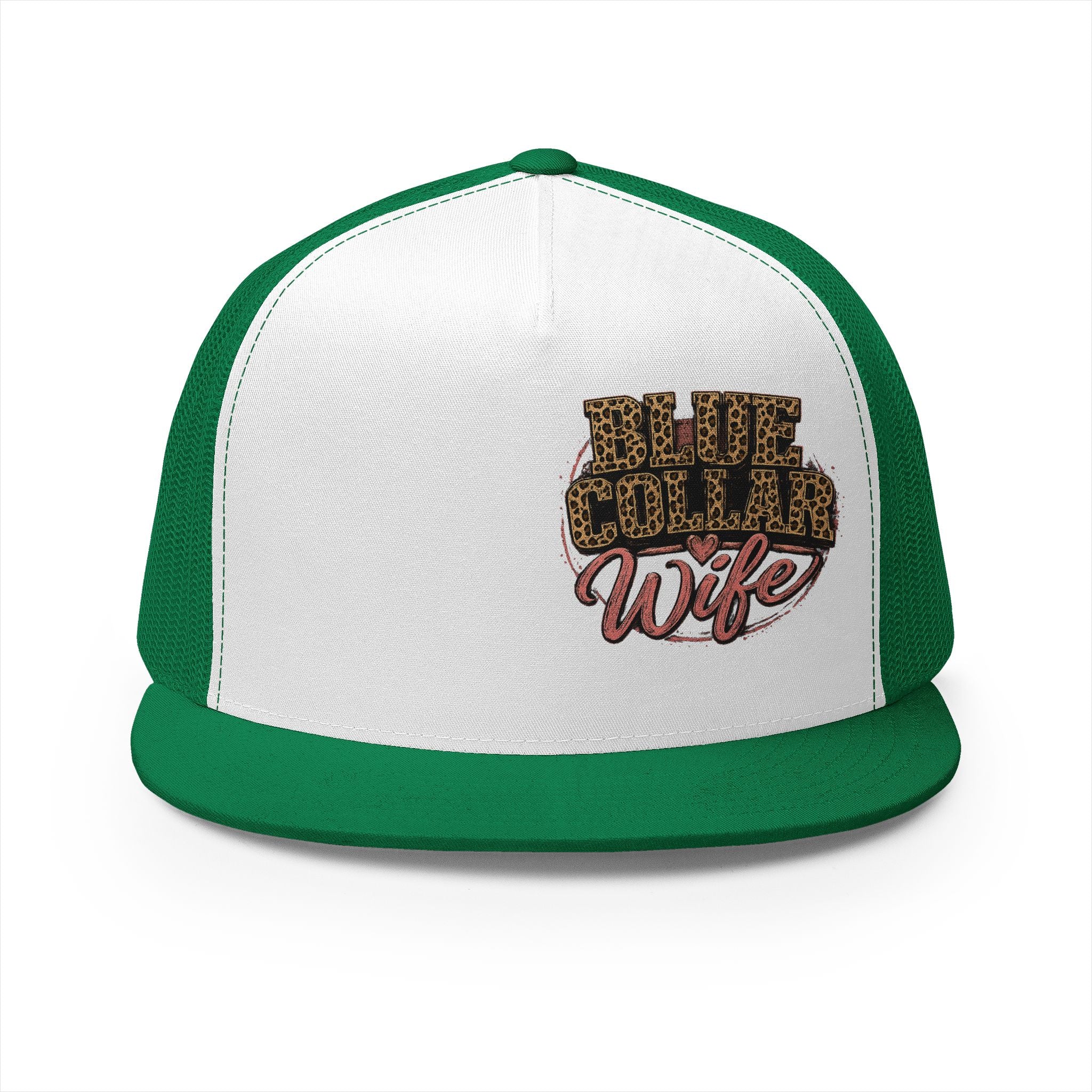 Blue Collar Wife Trucker Cap – Leopard Print Workwife Snapback
