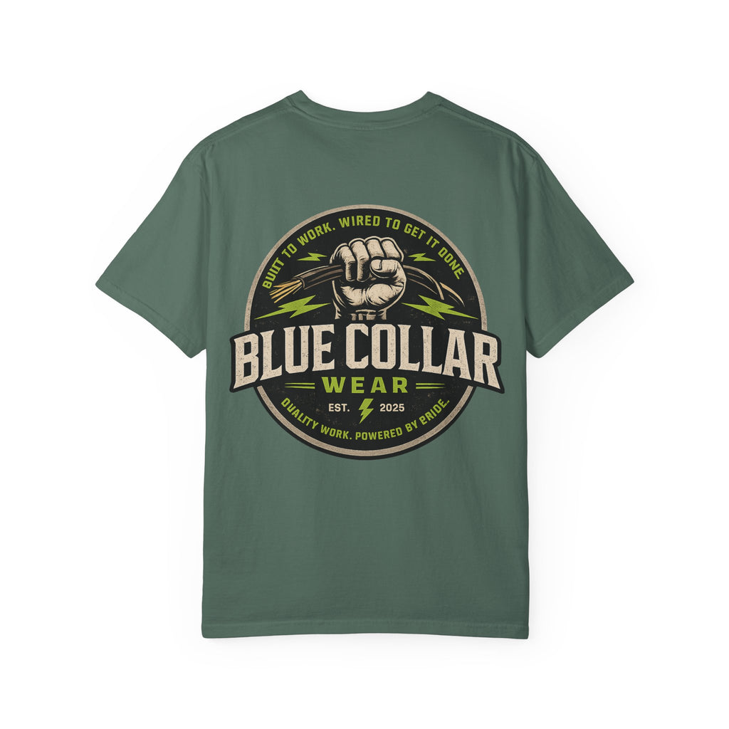 Blue Collar Wear T‑Shirt — Workwear Graphic Tee (“Blue Collar” Fist Logo)