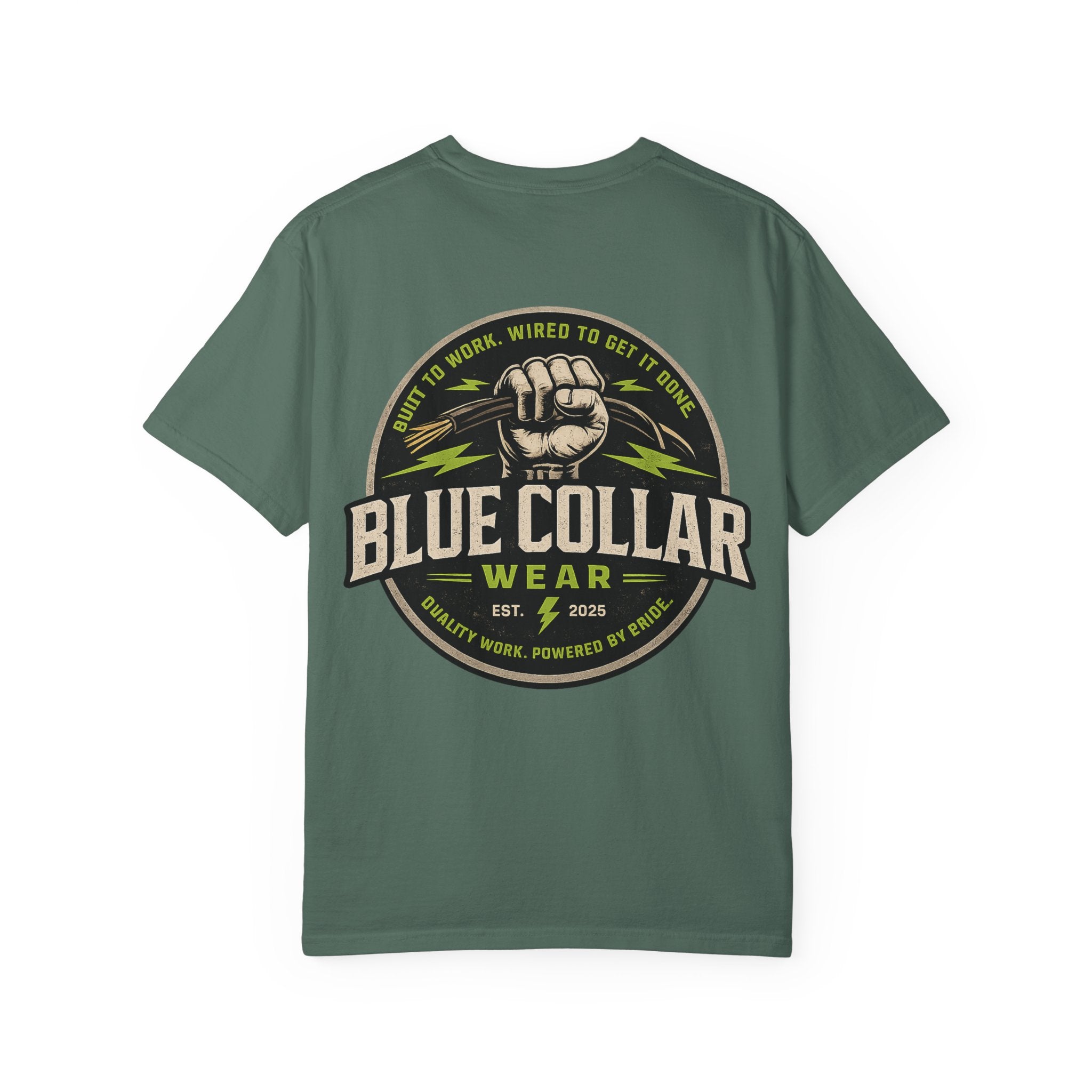 Blue Collar Wear T‑Shirt — Workwear Graphic Tee (“Blue Collar” Fist Logo)