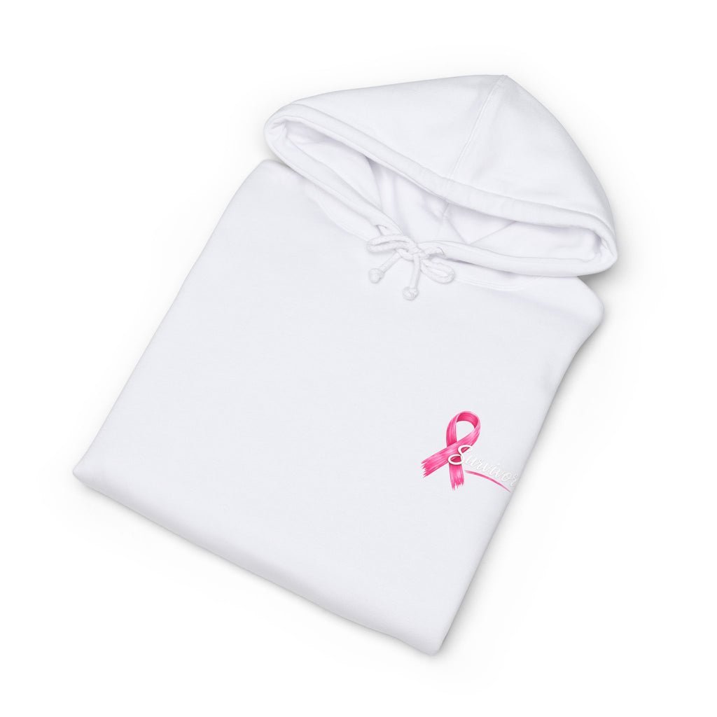 Breast Cancer Survivor Hoodie – 'Survivor, Not Just A Fighter' Pink Ribbon Pullover
