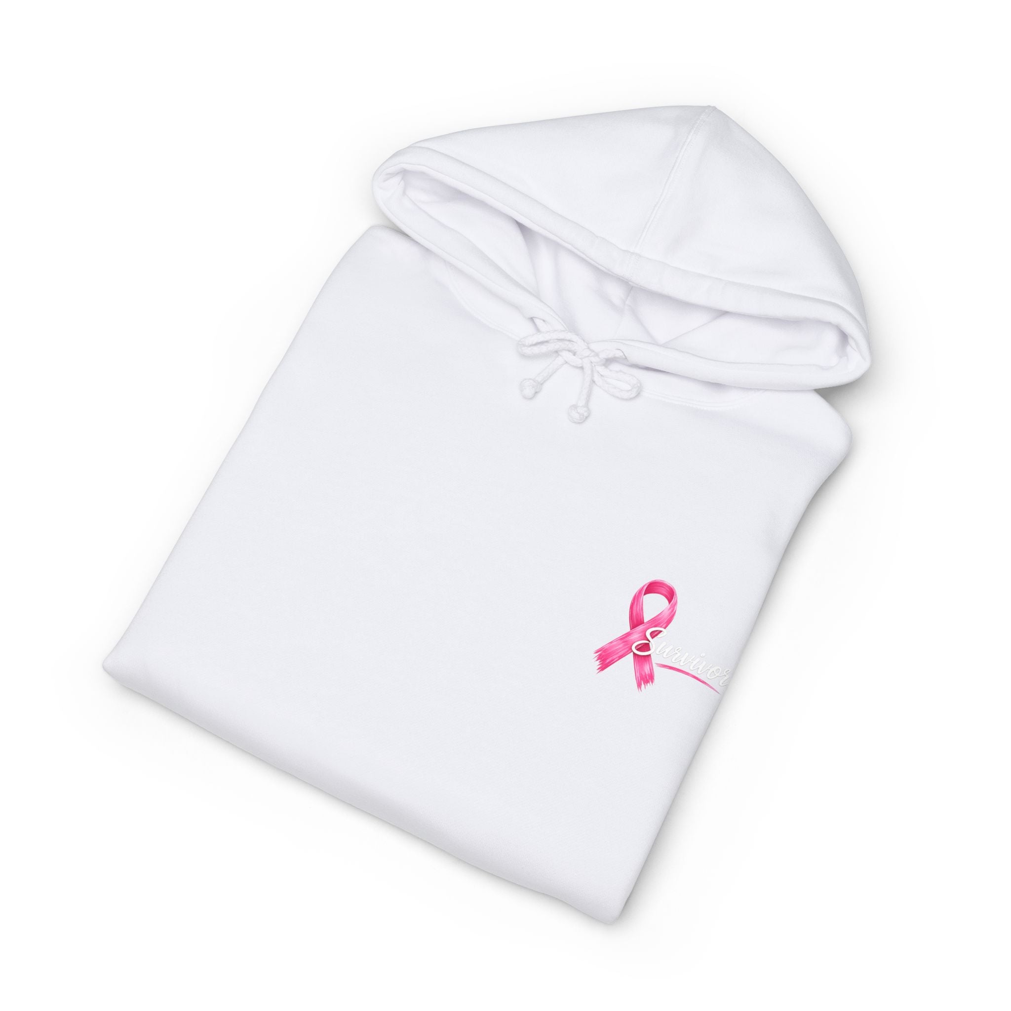 Breast Cancer Survivor Hoodie – 'Survivor, Not Just A Fighter' Pink Ribbon Pullover