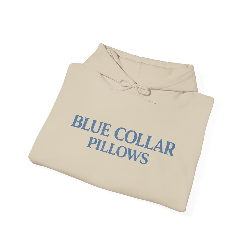 Blue Collar Pillows Hoodie — Minimalist Workwear-Inspired Pullover