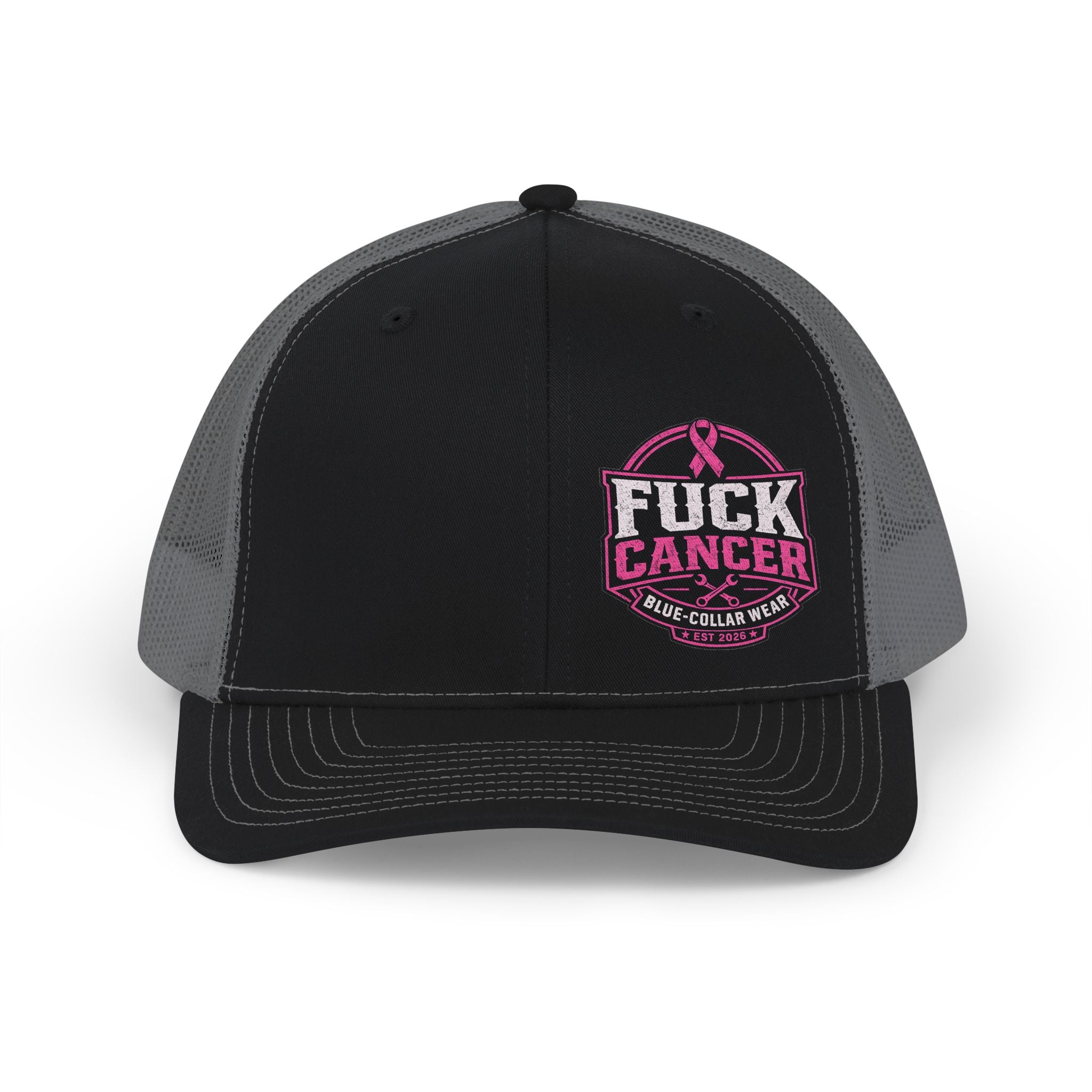 Fuck Cancer Snapback Trucker Cap — Pink Ribbon Cancer Awareness Hat