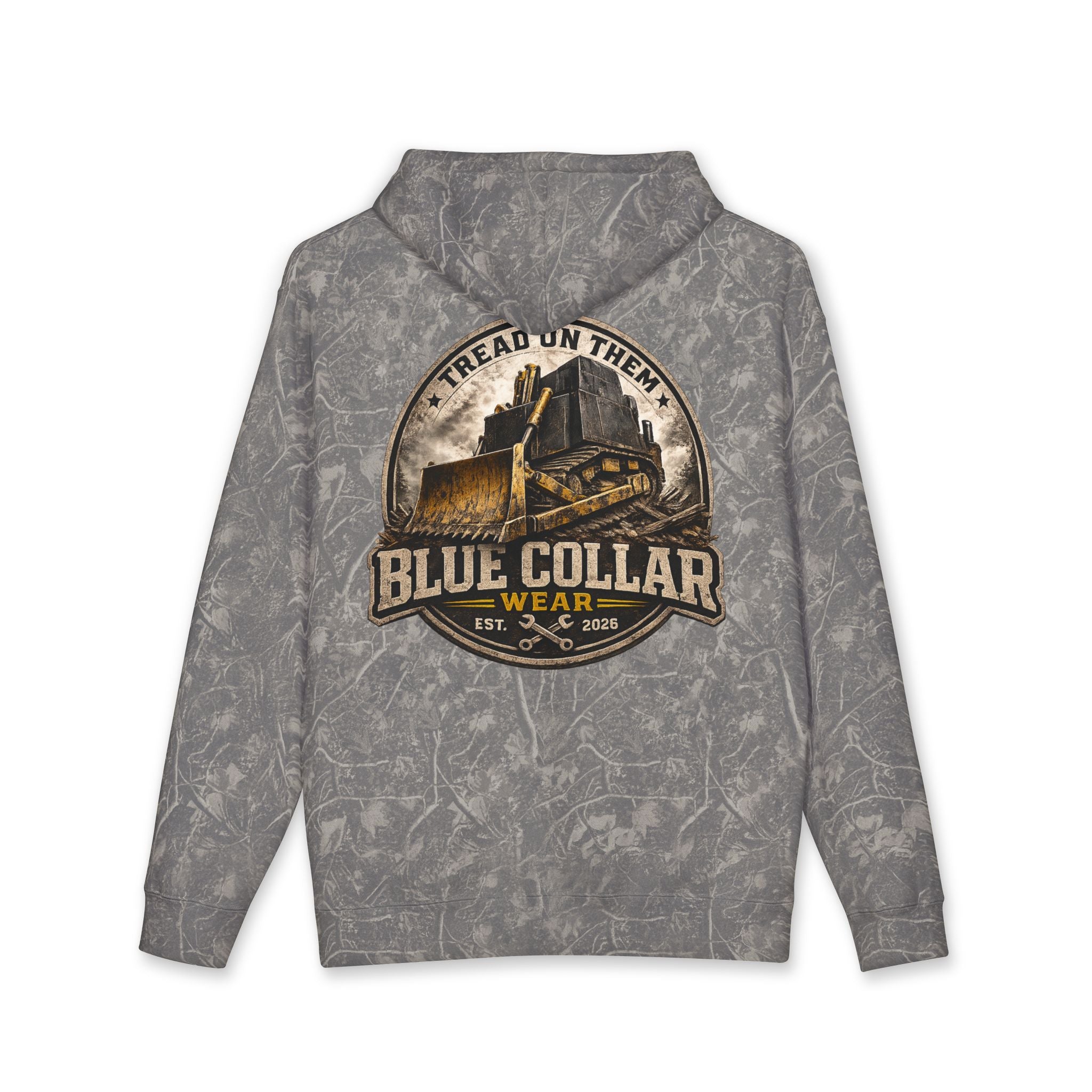 Blue Collar Hoodie — Vintage Workwear 'Tread On Them' Heavyweight Hooded Sweatshirt