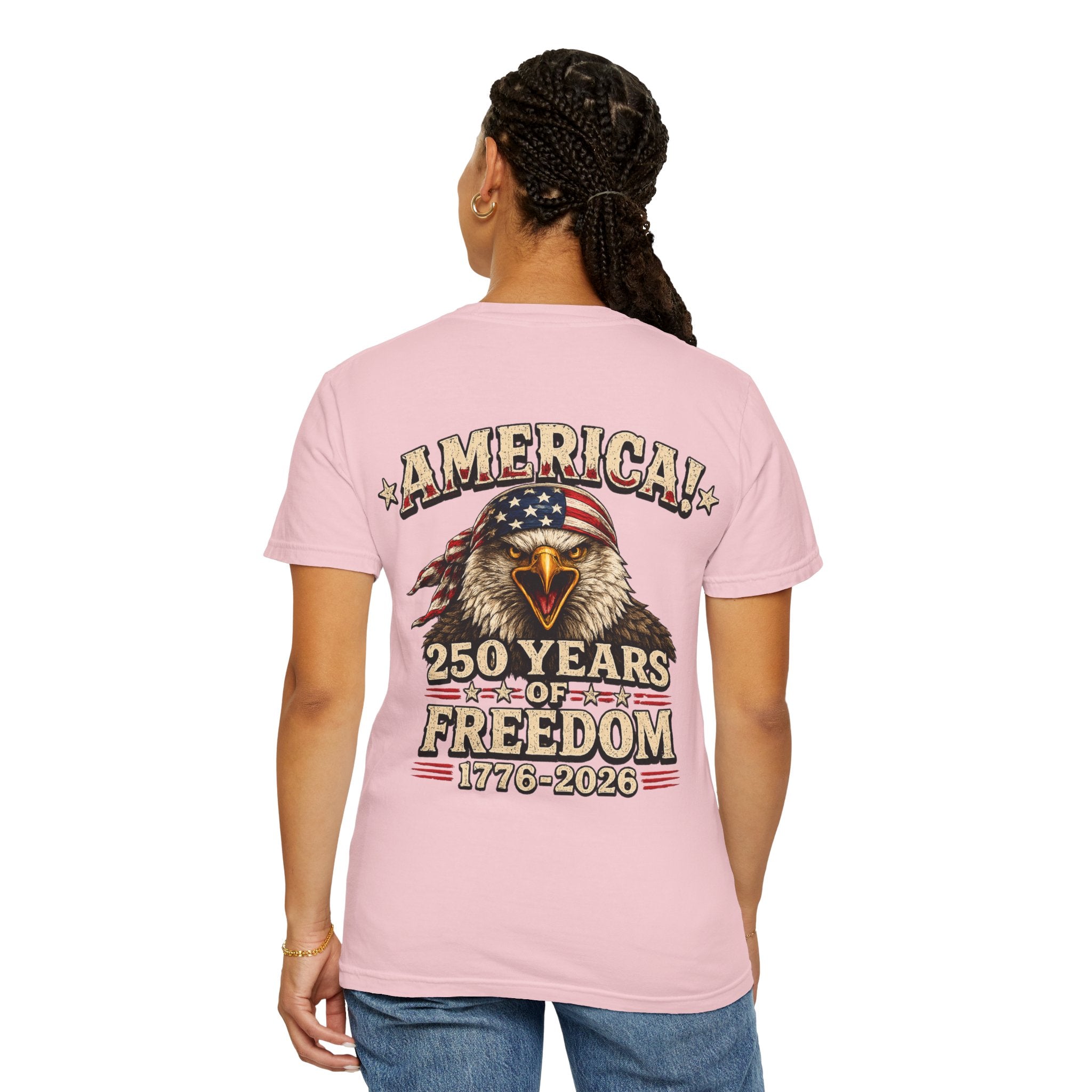 250 Years of Freedom Eagle T-Shirt — America 1776–2026 Patriotic Tee