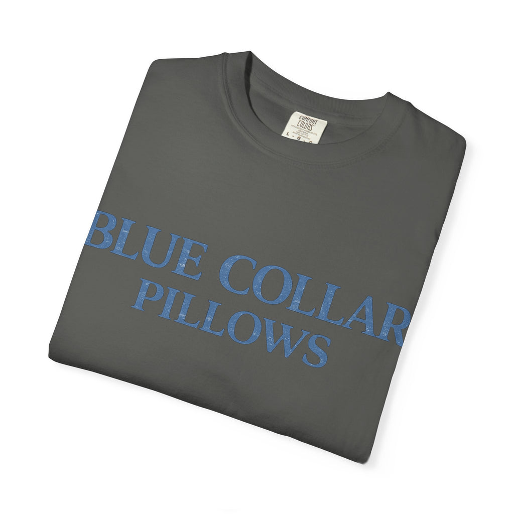 Blue Collar Pillows T-Shirt — Vintage Serif Logo Tee