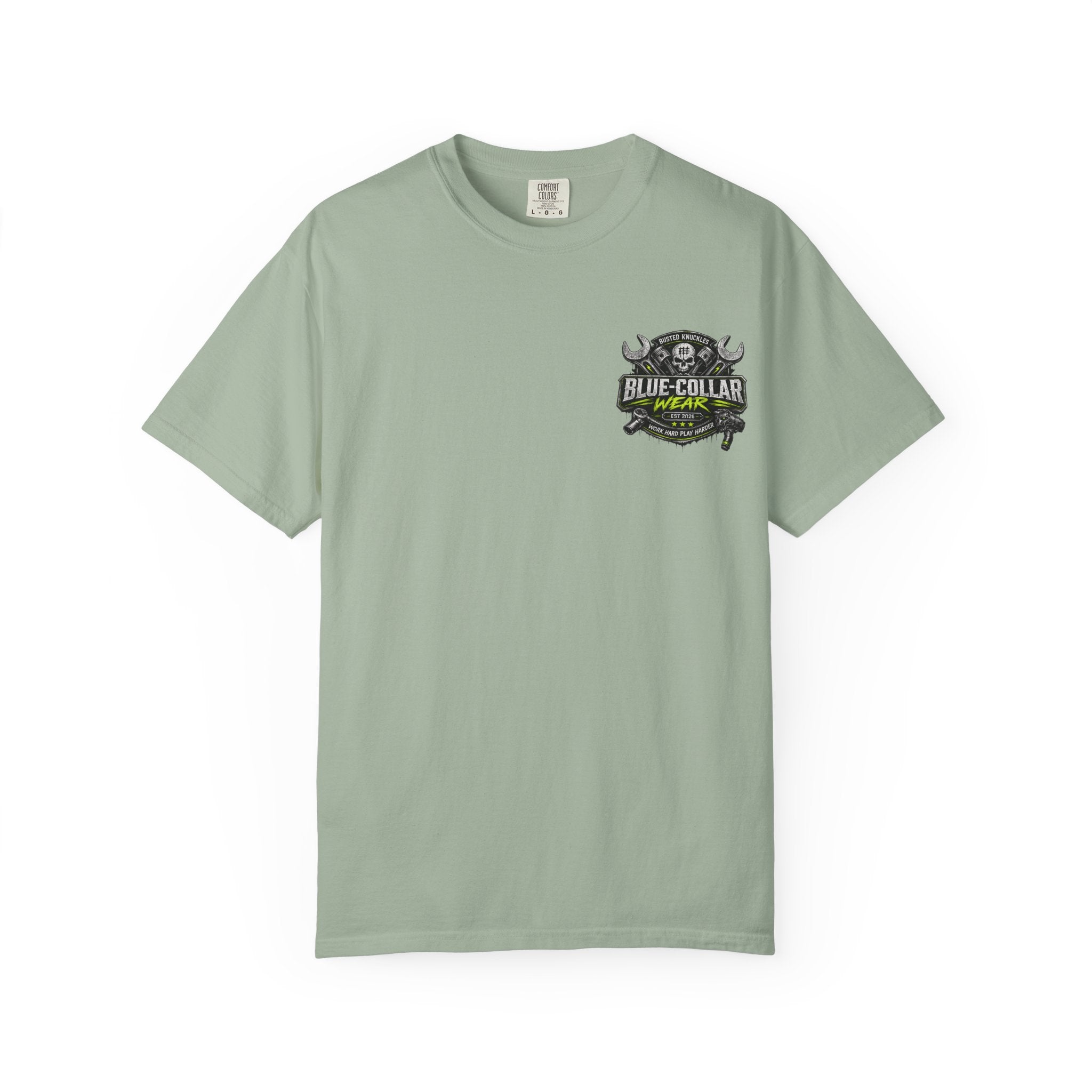 Blue-Collar Wear T-Shirt Mechanic — "Busted Knuckles" Workwear Graphic