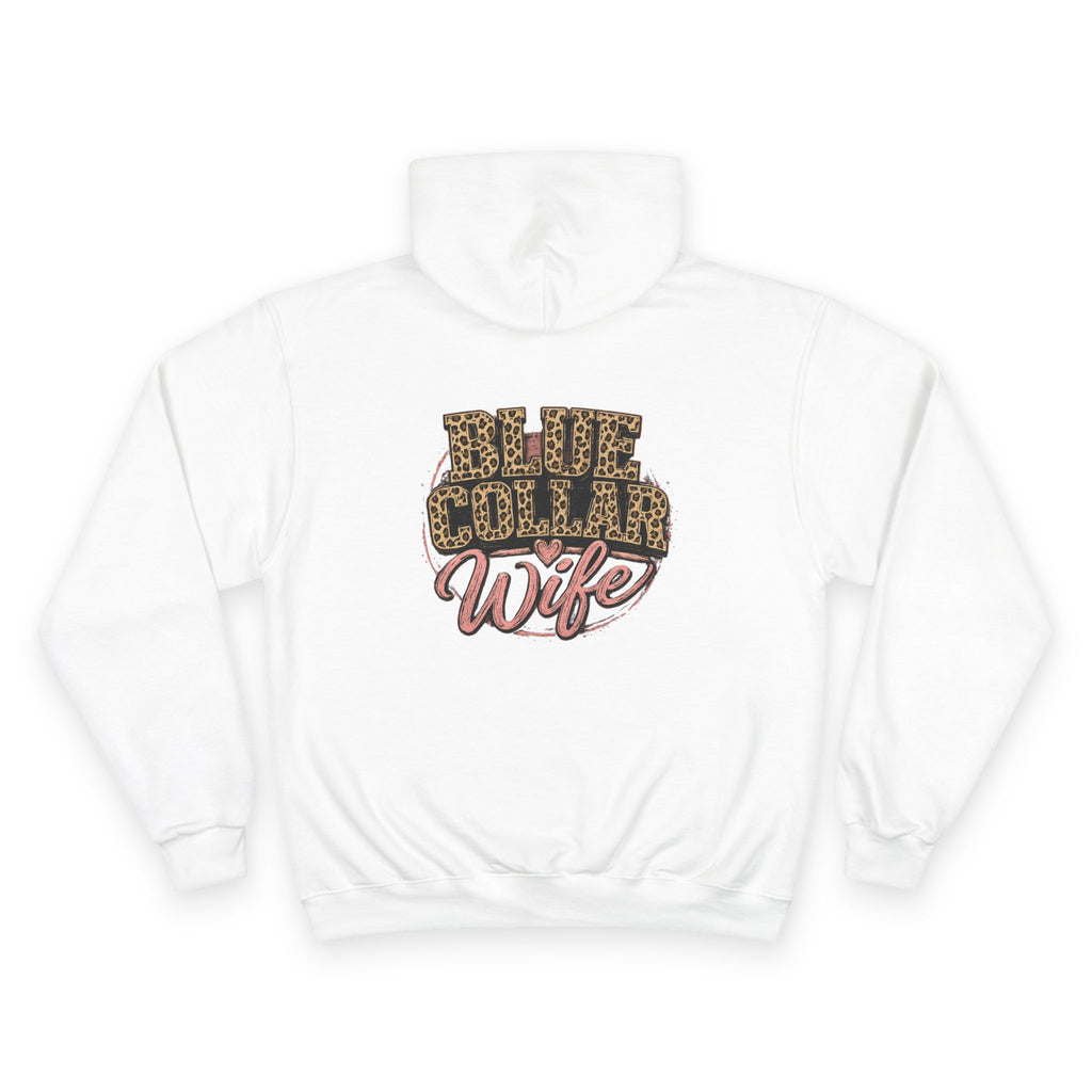 Blue Collar Wife Hoodie — Leopard Print Blue Collar Wife Graphic Hoodie