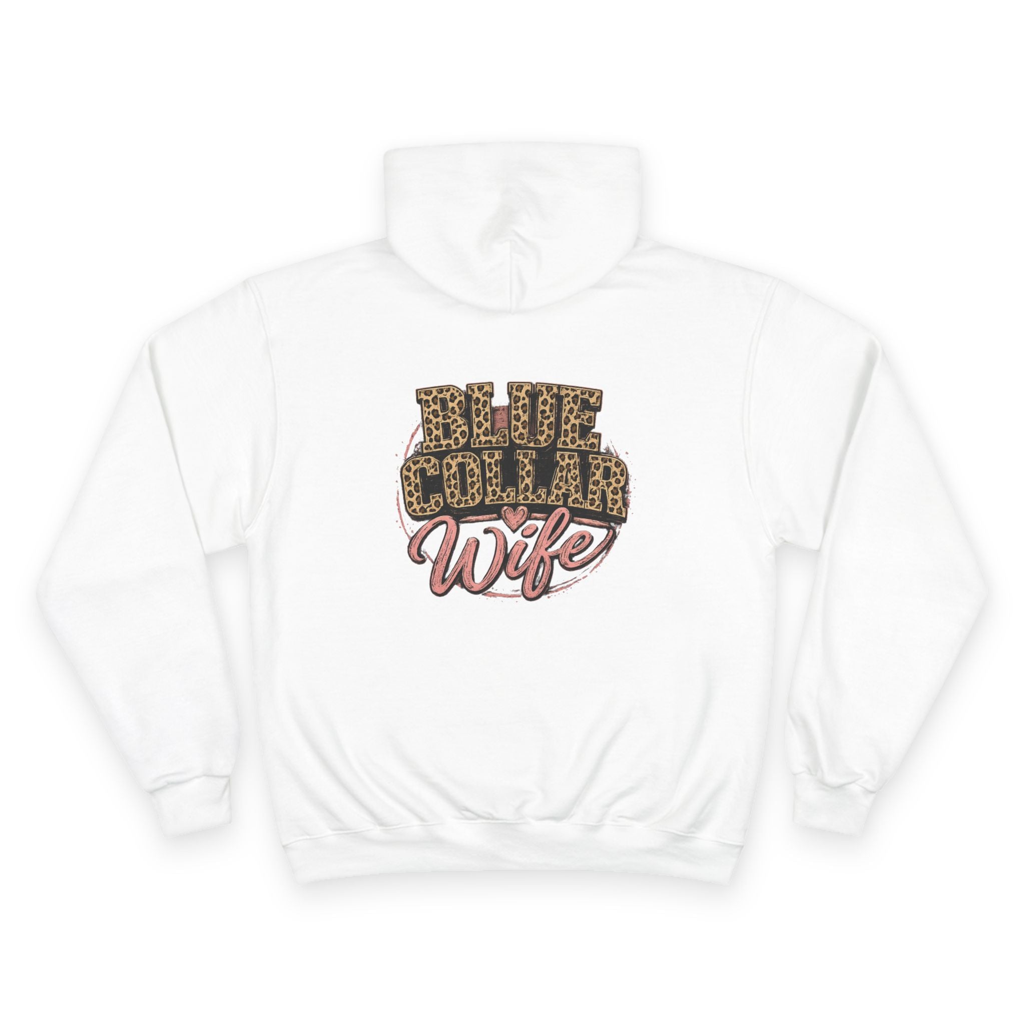Blue Collar Wife Hoodie — Leopard Print Blue Collar Wife Graphic Hoodie