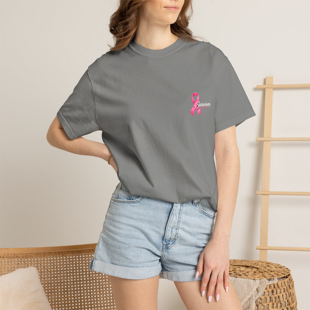 Breast Cancer Survivor T-Shirt — 'Survivor' Pink Ribbon Awareness Tee