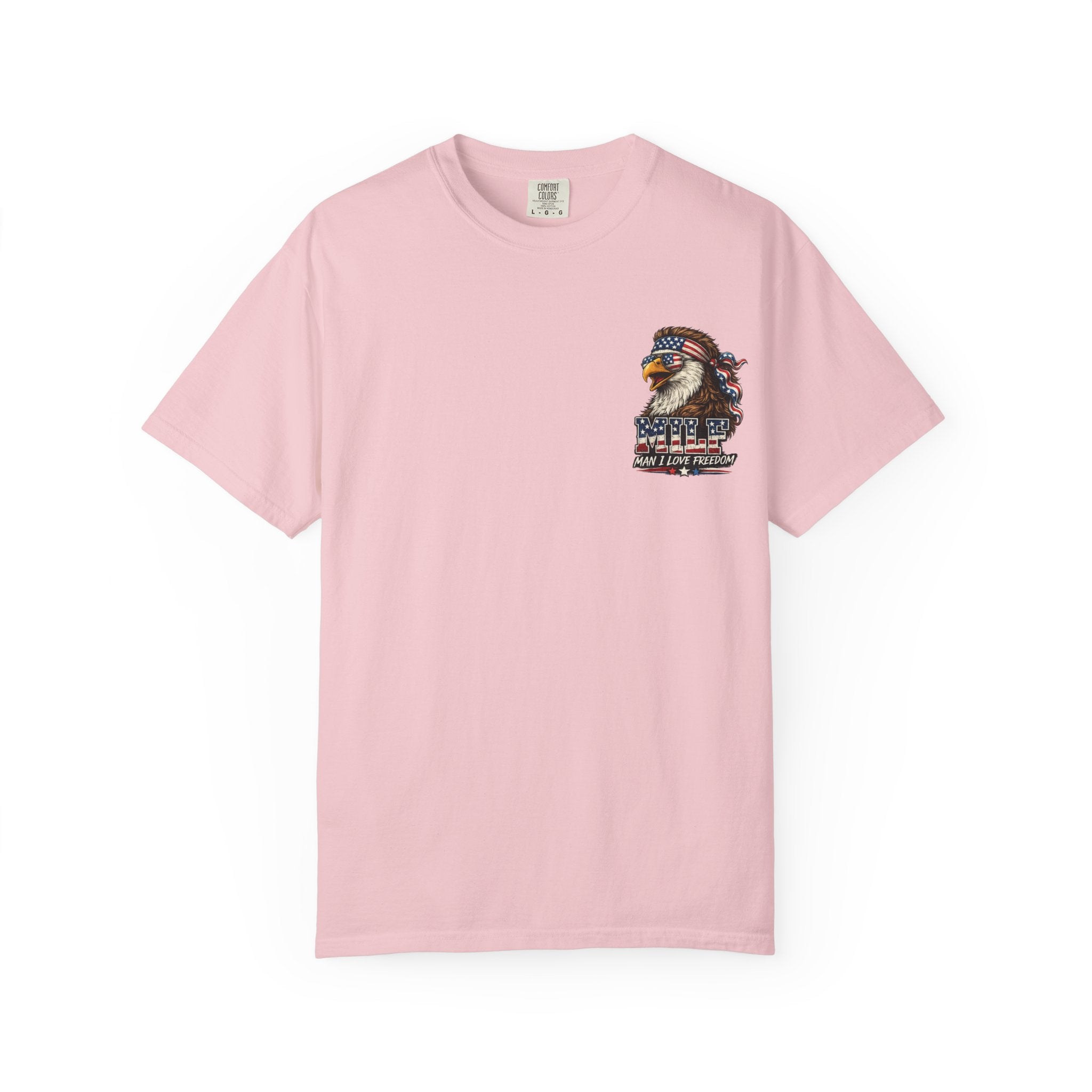 T-Shirt — 'MILE Man I Love Freedom' Patriotic Eagle Graphic