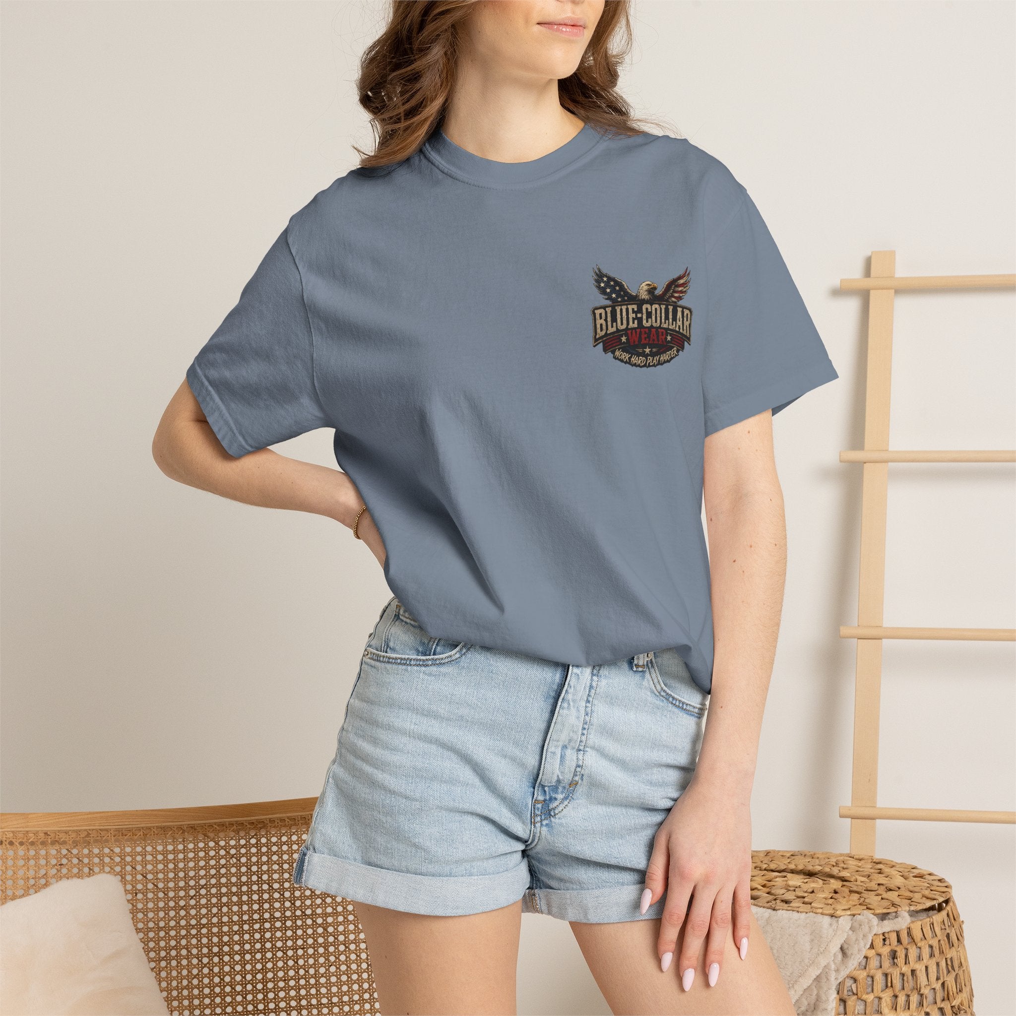 American Boot In Your Ass T-Shirt — 'Blue Collar' Patriotic Workwear Tee