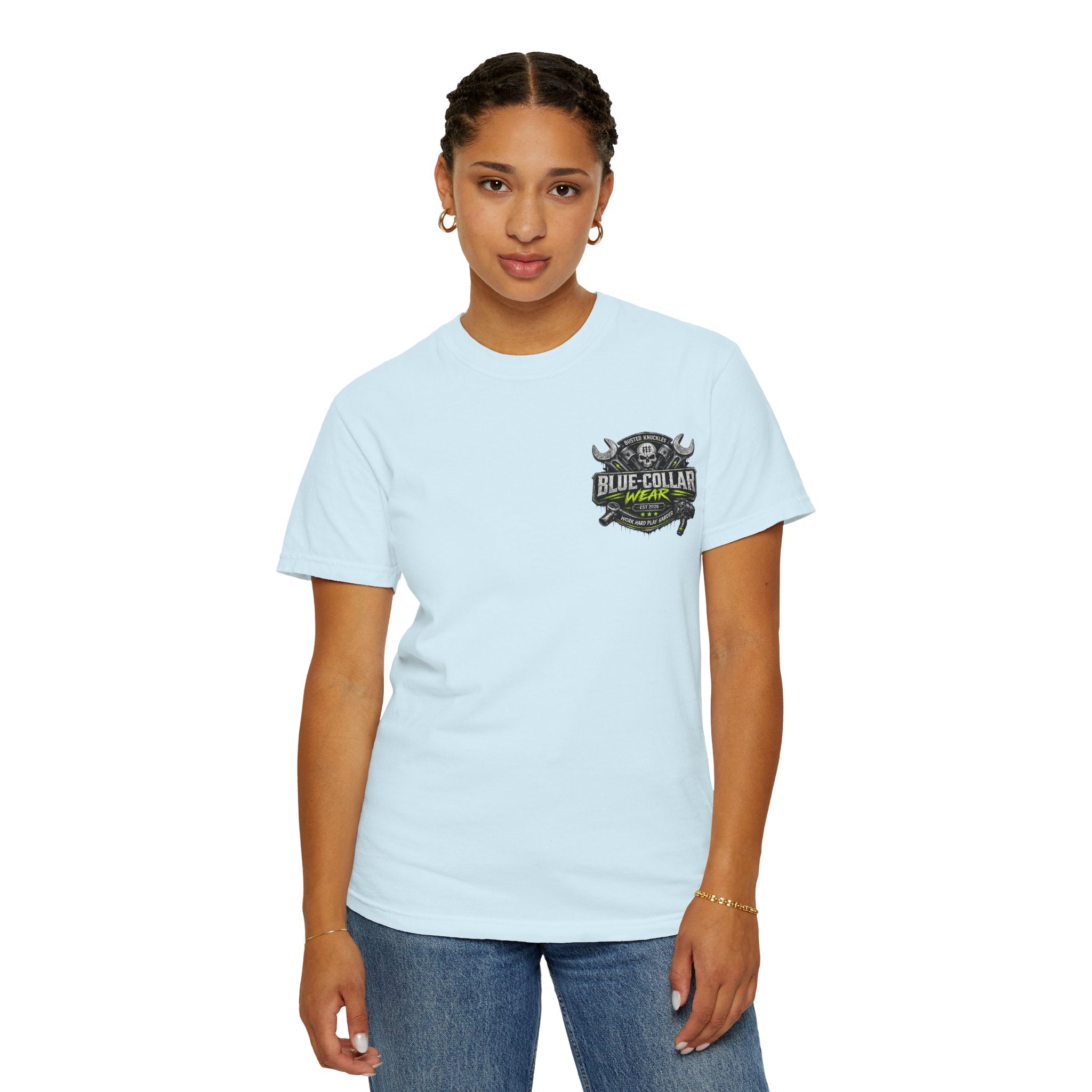 Blue-Collar Wear T-Shirt Mechanic – 'Work Hard Play Harder' Vintage Mechanics Tee