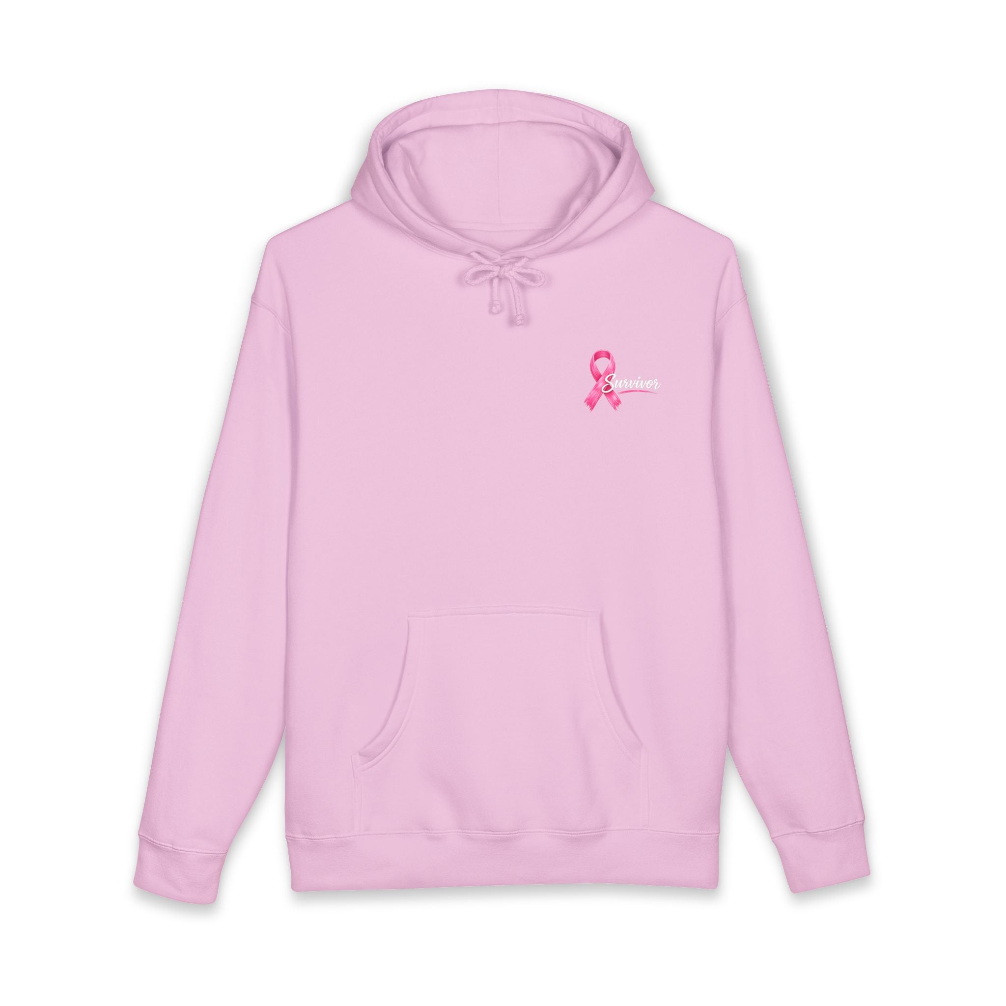 Breast Cancer Survivor Hoodie – 'Survivor, Not Just A Fighter' Pink Ribbon Pullover