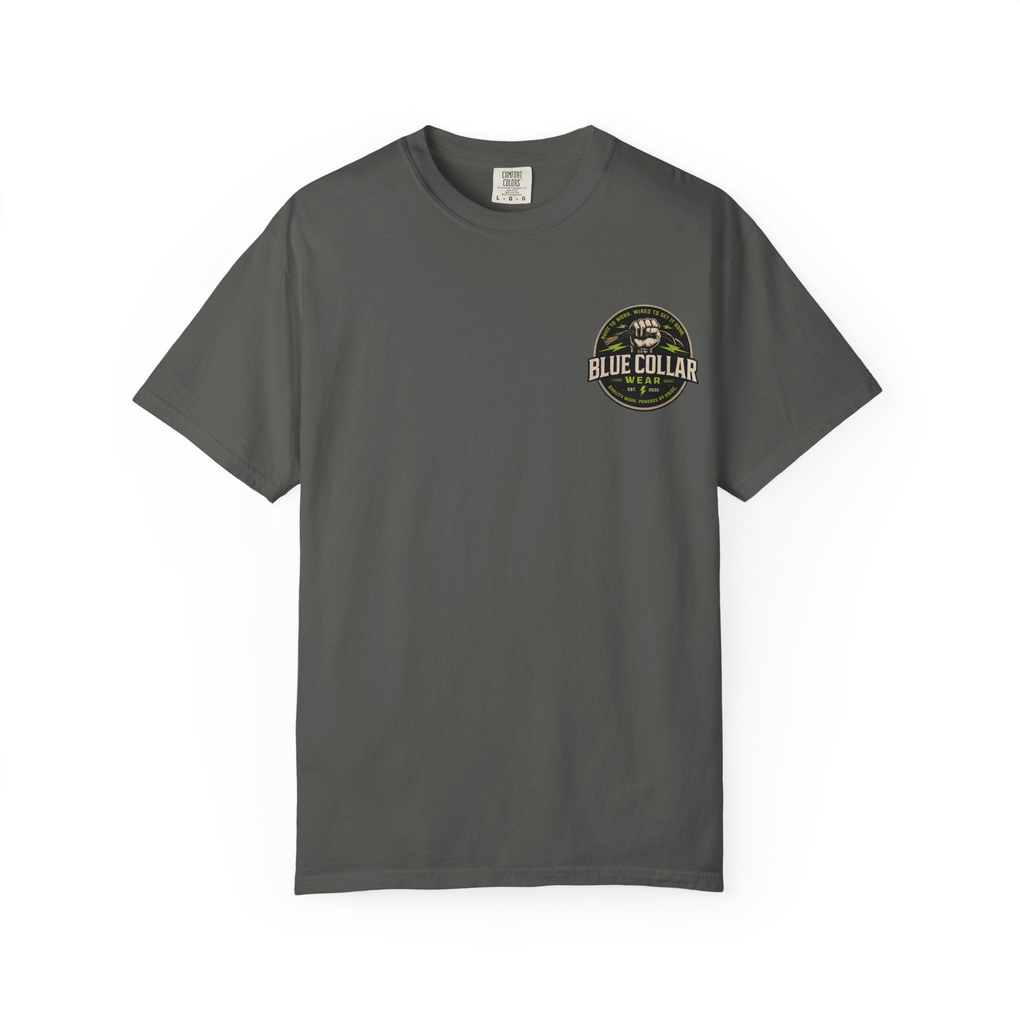 Blue Collar Wear T‑Shirt — Workwear Graphic Tee (“Blue Collar” Fist Logo)