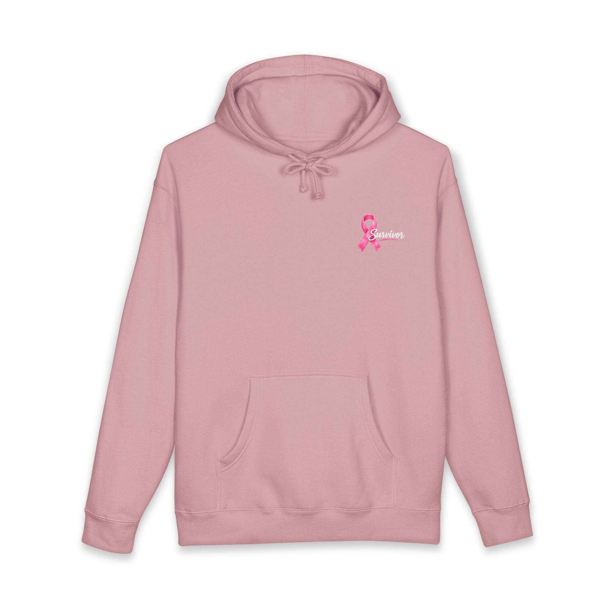 Breast Cancer Survivor Hoodie – 'Survivor, Not Just A Fighter' Pink Ribbon Pullover