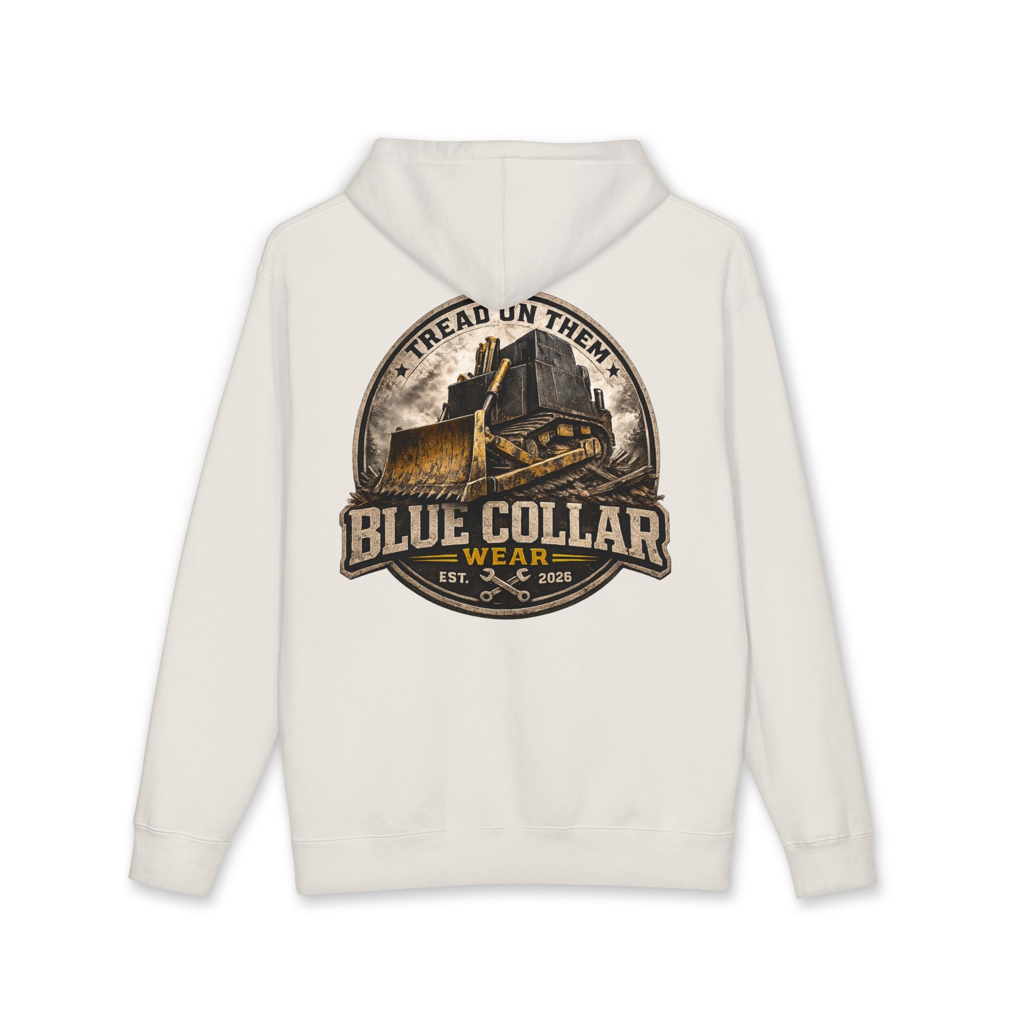 Blue Collar Hoodie — Vintage Workwear 'Tread On Them' Heavyweight Hooded Sweatshirt