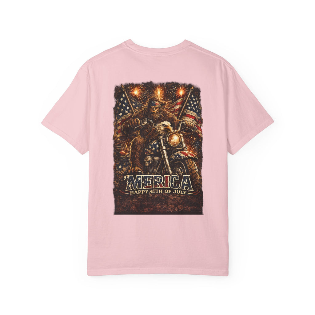'Merica Motorcycle Eagle T-Shirt — Blue Collar 4th of July Graphic Tee