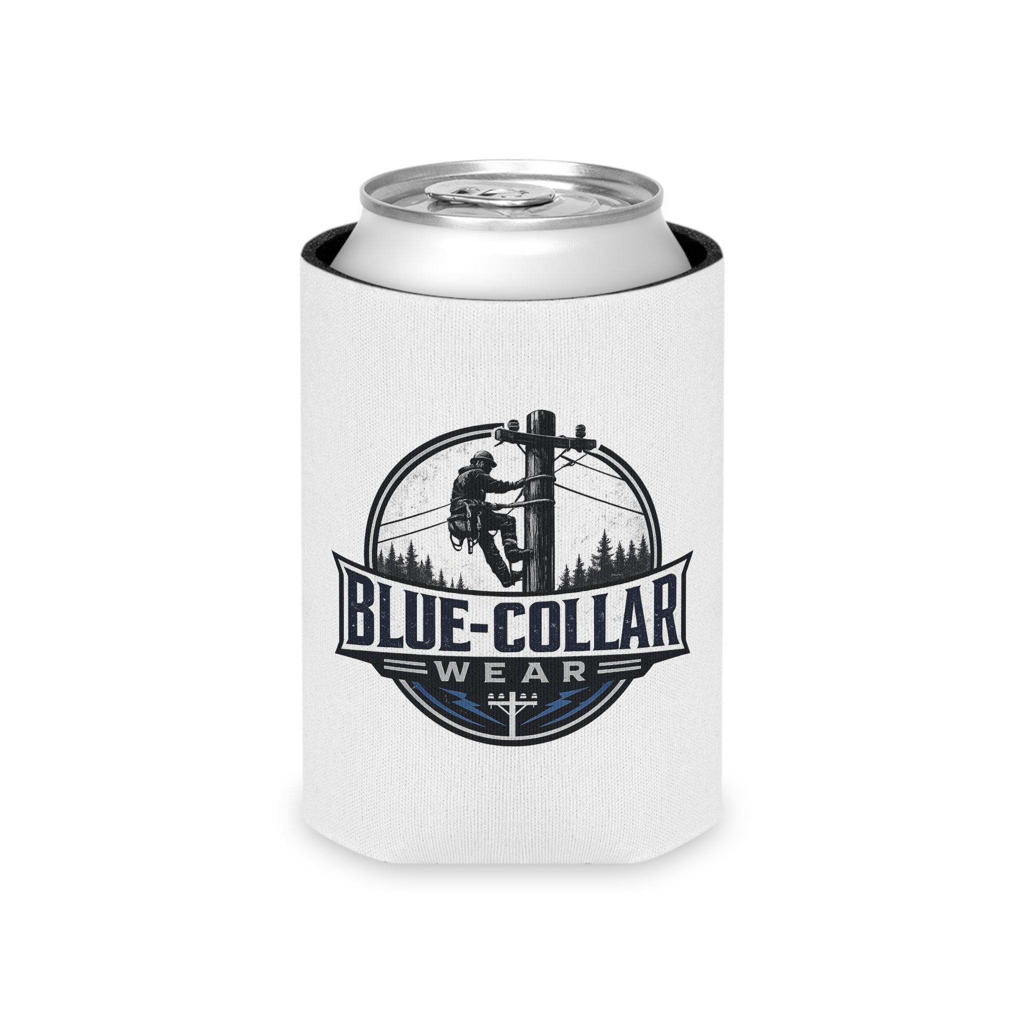 Blue-Collar Wear KOOZIE — Lineman Logo Beer Koozie