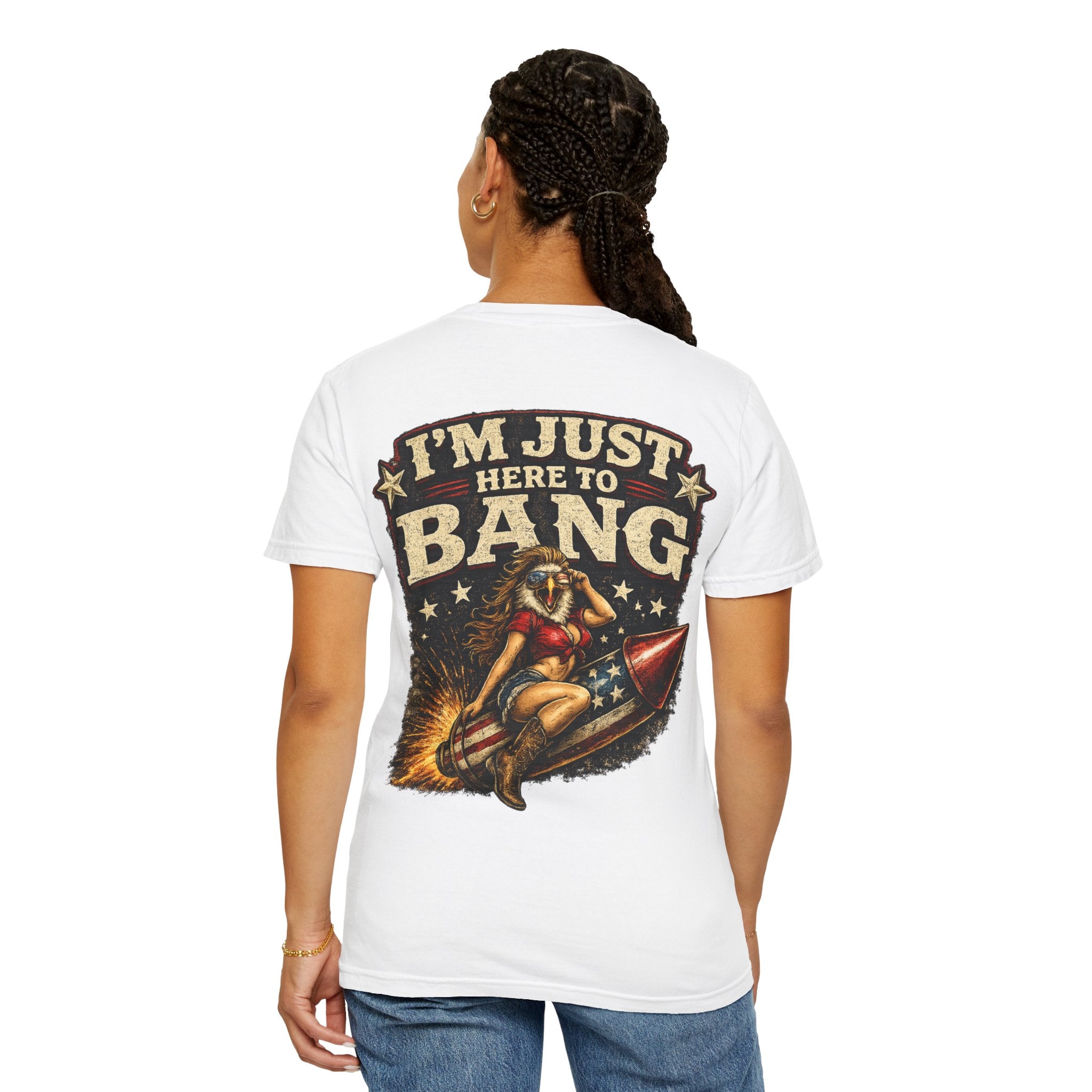 Vintage Pinup 'I'm Just Here to Bang' T‑Shirt