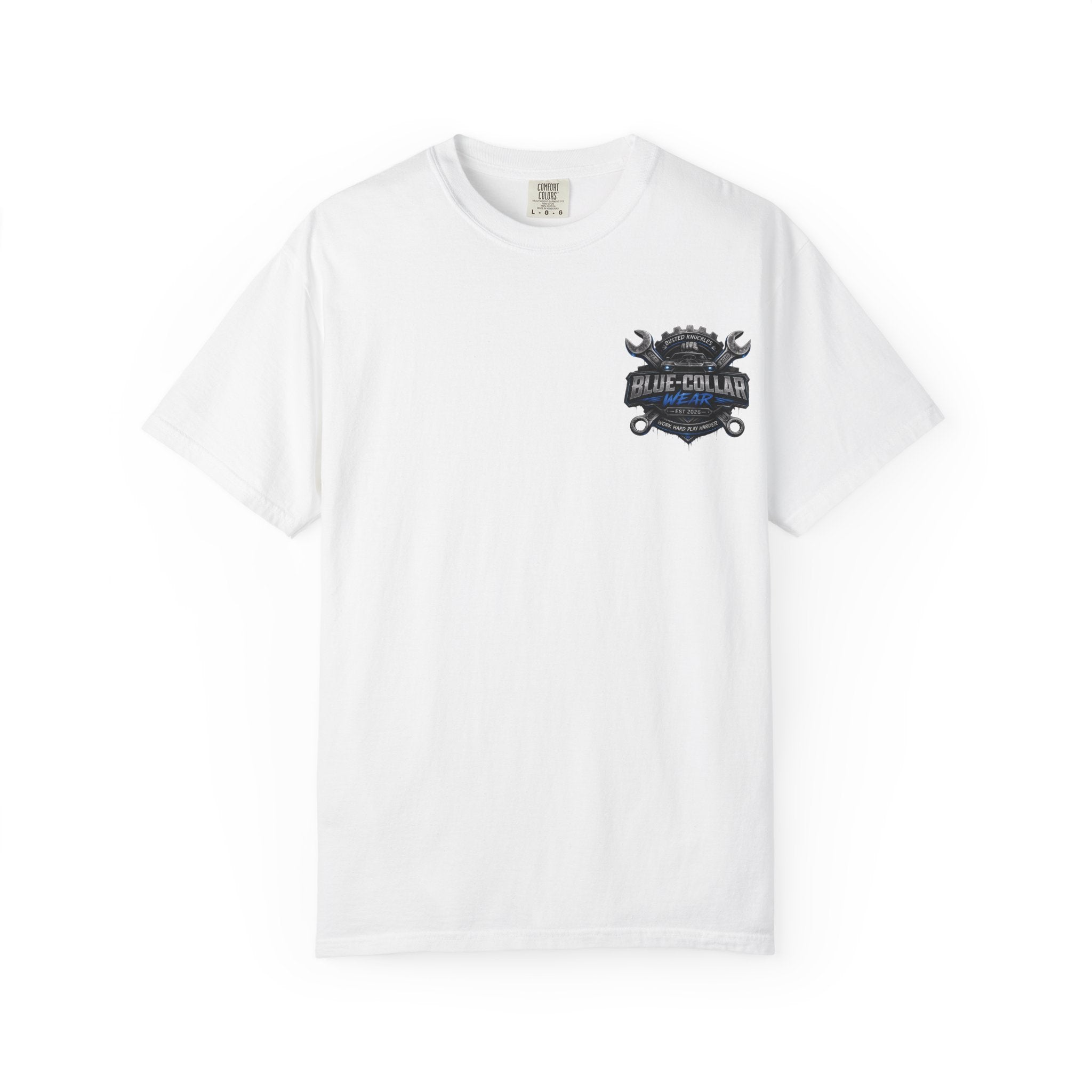 Blue-Collar Wear T-Shirt Mechanic — Busted Knuckles Mechanics Graphic Tee