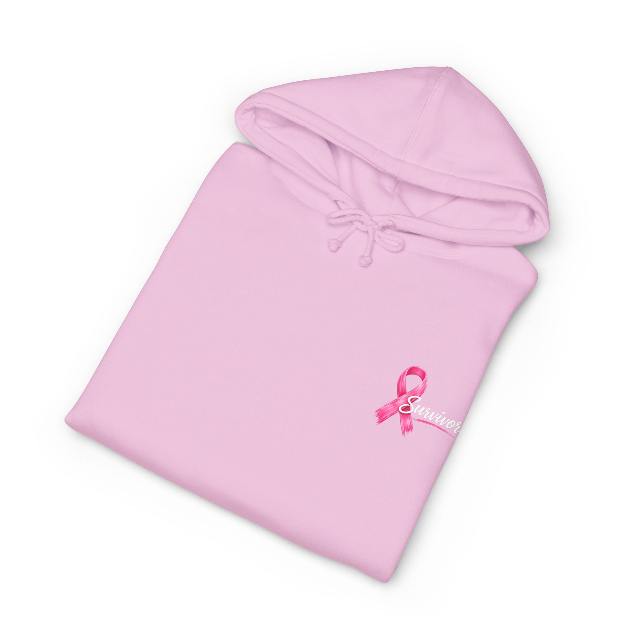 Breast Cancer Survivor Hoodie – 'Survivor, Not Just A Fighter' Pink Ribbon Pullover