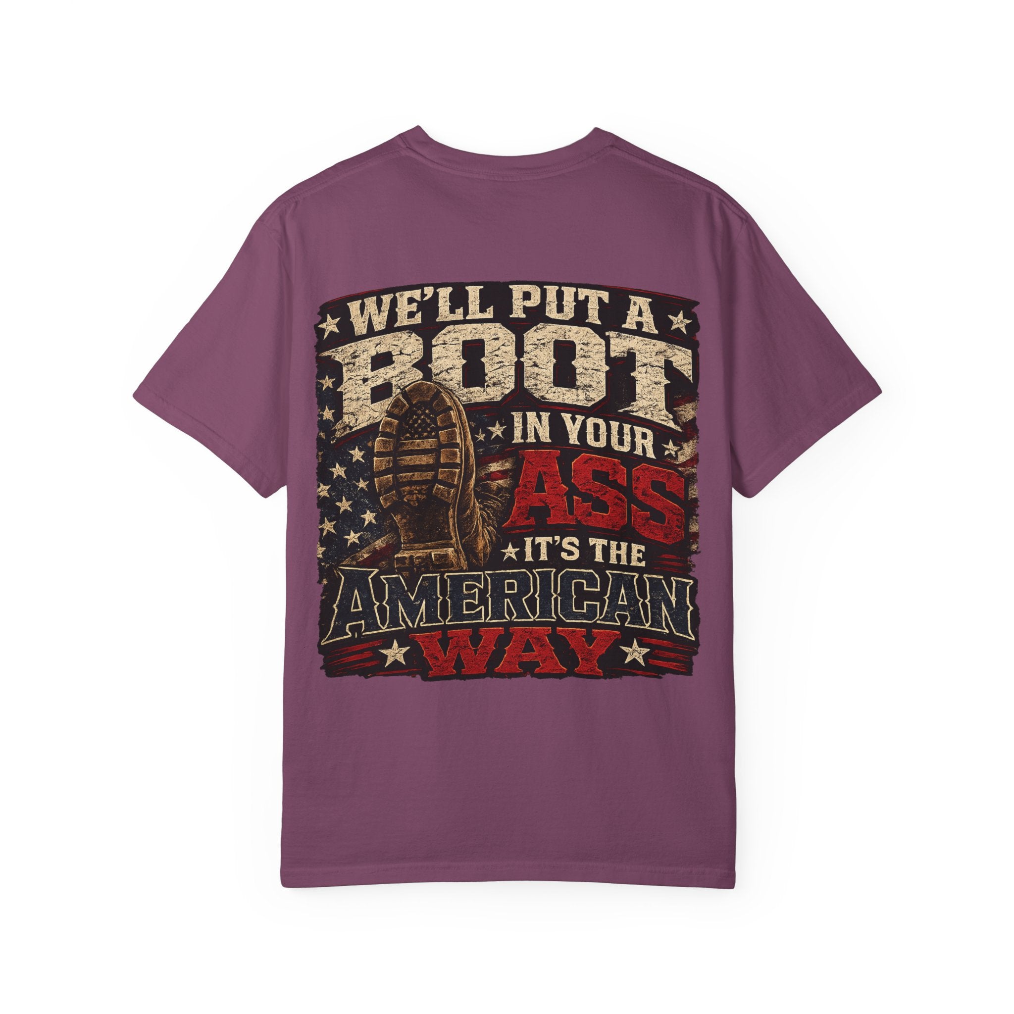 American Boot In Your Ass T-Shirt — 'Blue Collar' Patriotic Workwear Tee