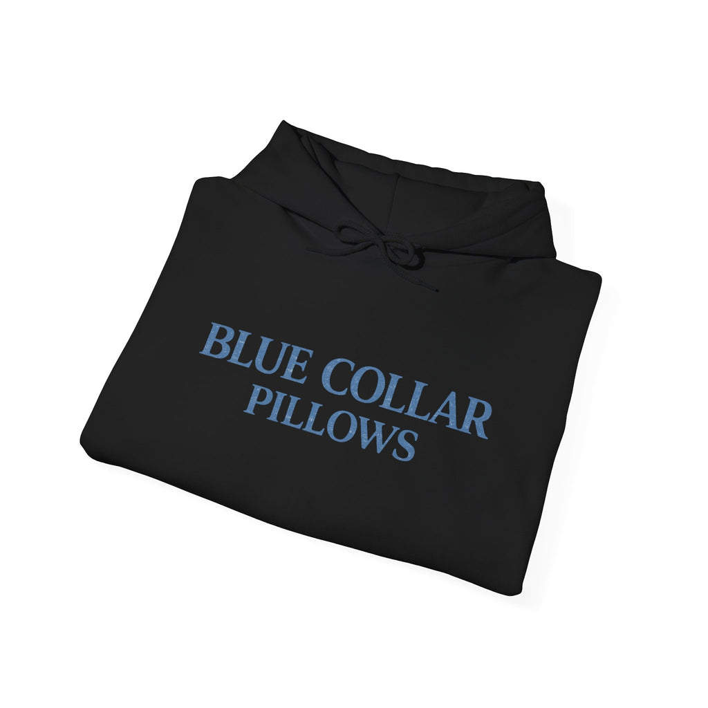 Blue Collar Pillows Hoodie — Minimalist Workwear-Inspired Pullover