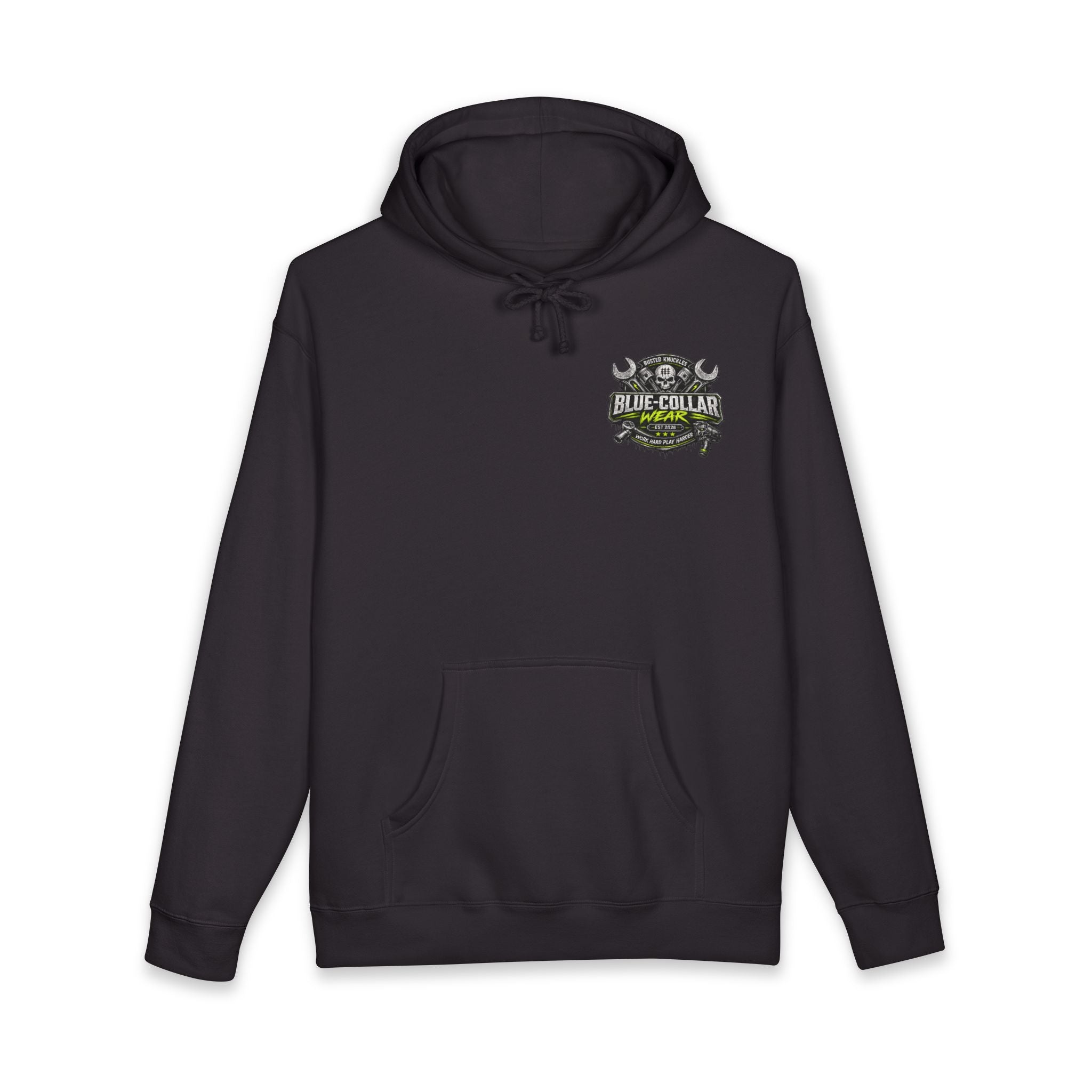 Blue-Collar Wear Hoodie Mechanic — "Blue-Collar Wear" Skull & Wrench Workwear Pullover