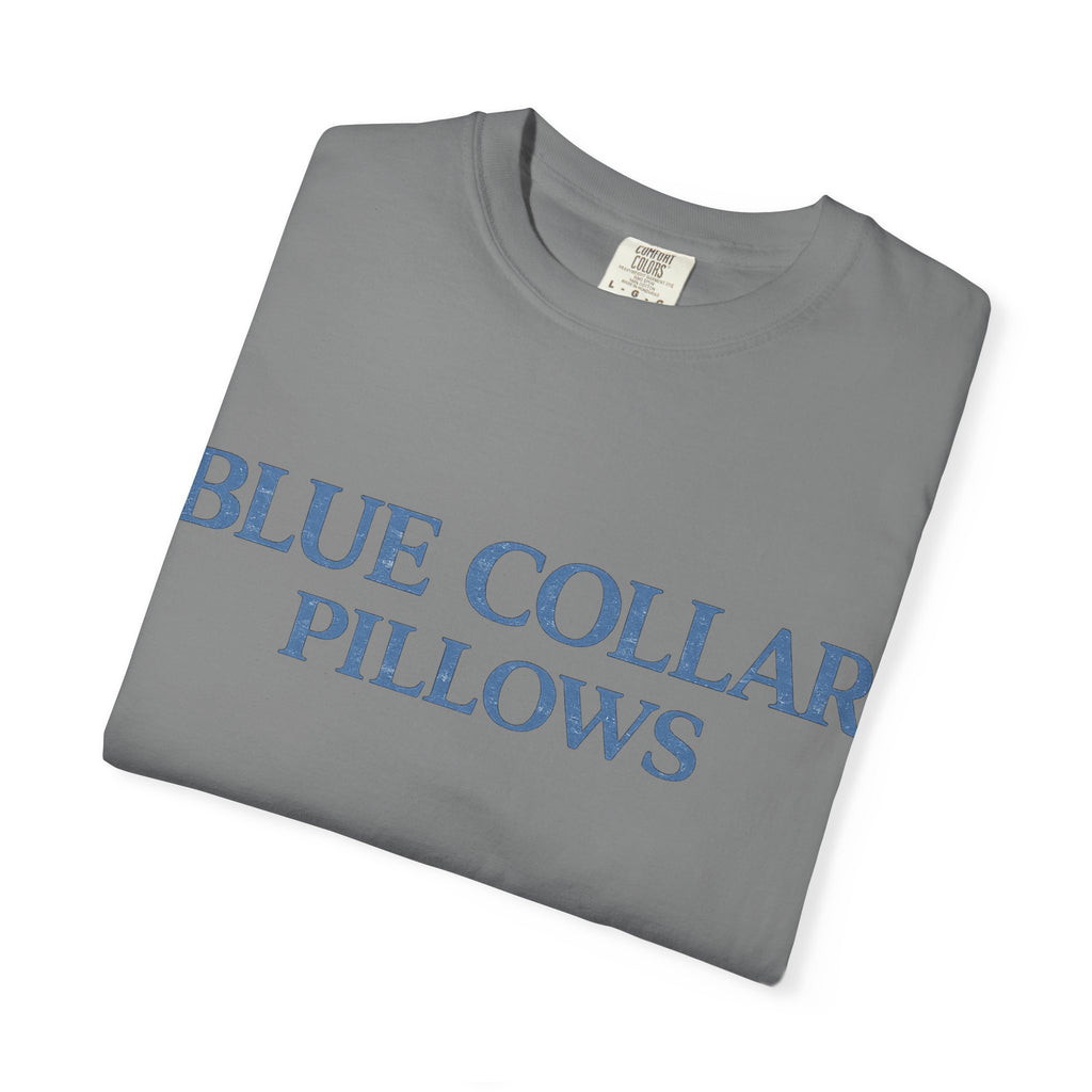 Blue Collar Pillows T-Shirt — Vintage Serif Logo Tee