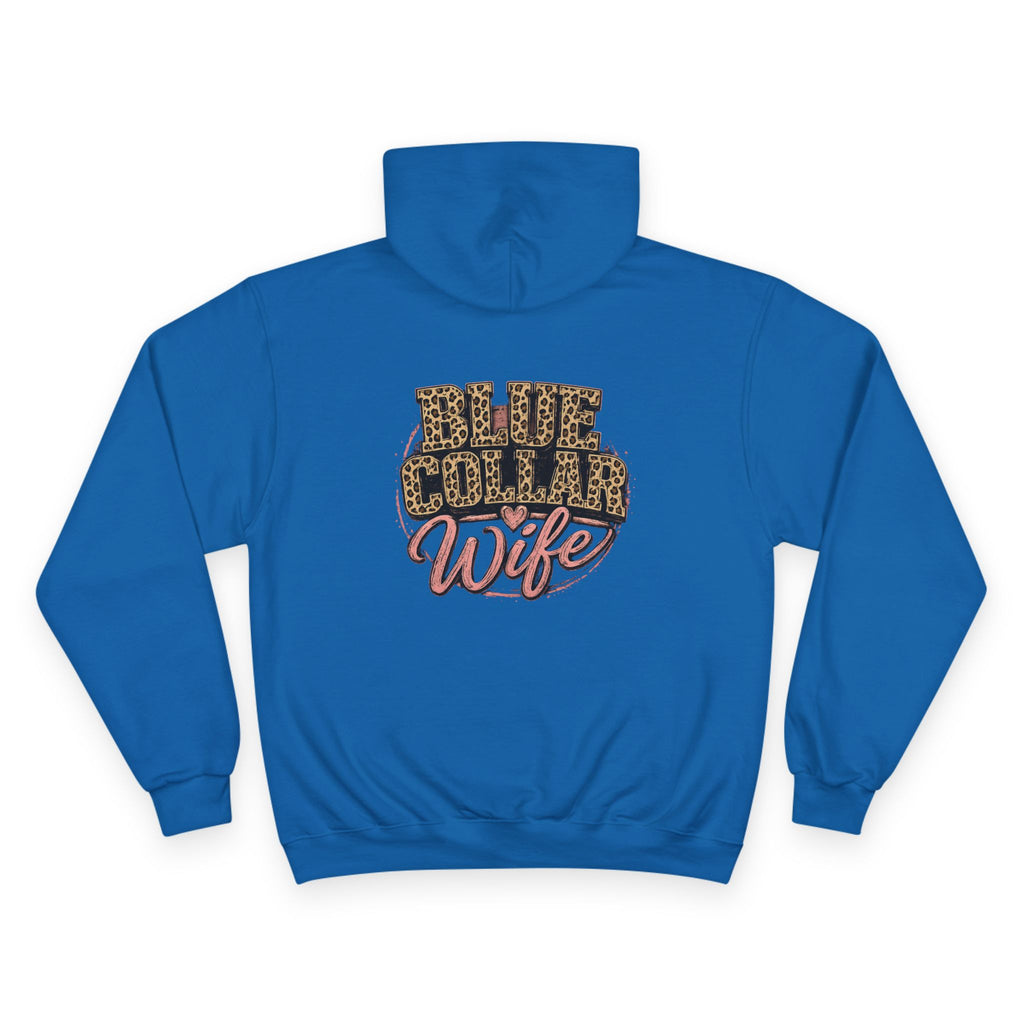 Blue Collar Wife Hoodie — Leopard Print Blue Collar Wife Graphic Hoodie