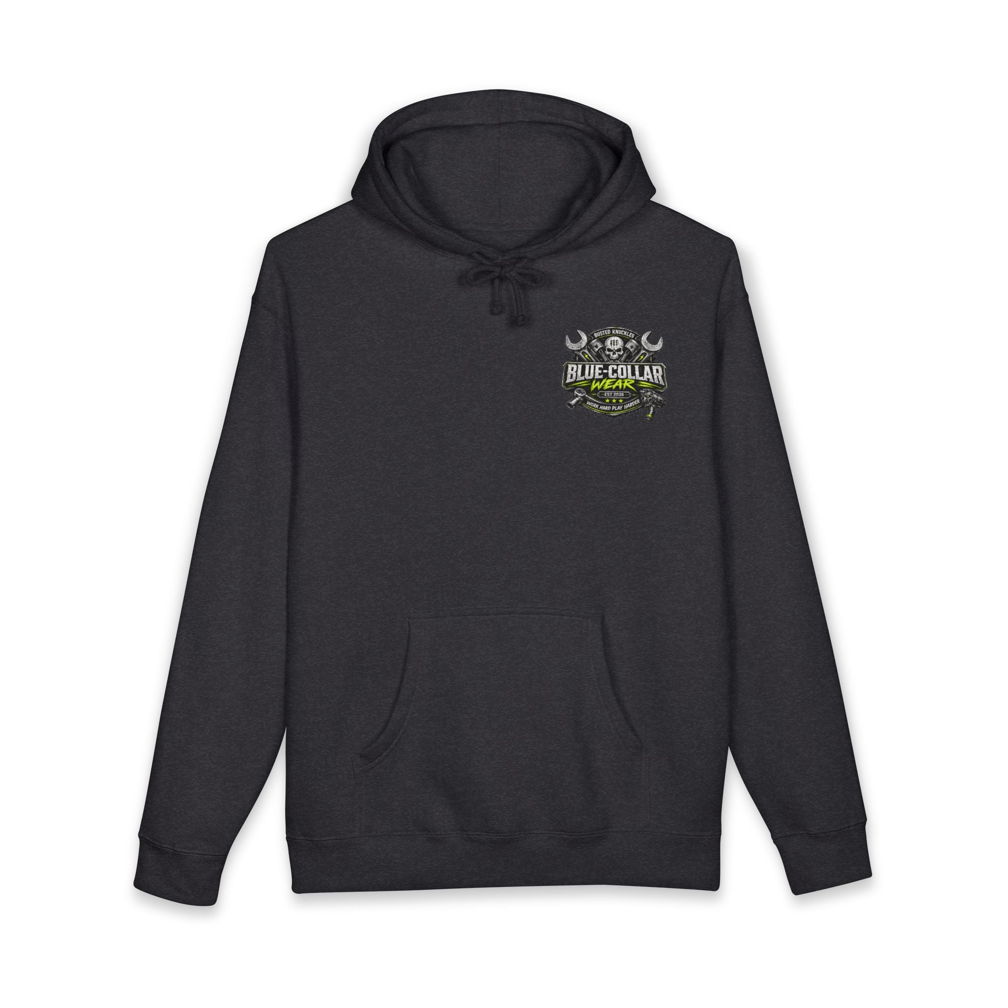 Blue-Collar Wear Hoodie Mechanic — "Blue-Collar Wear" Skull & Wrench Workwear Pullover