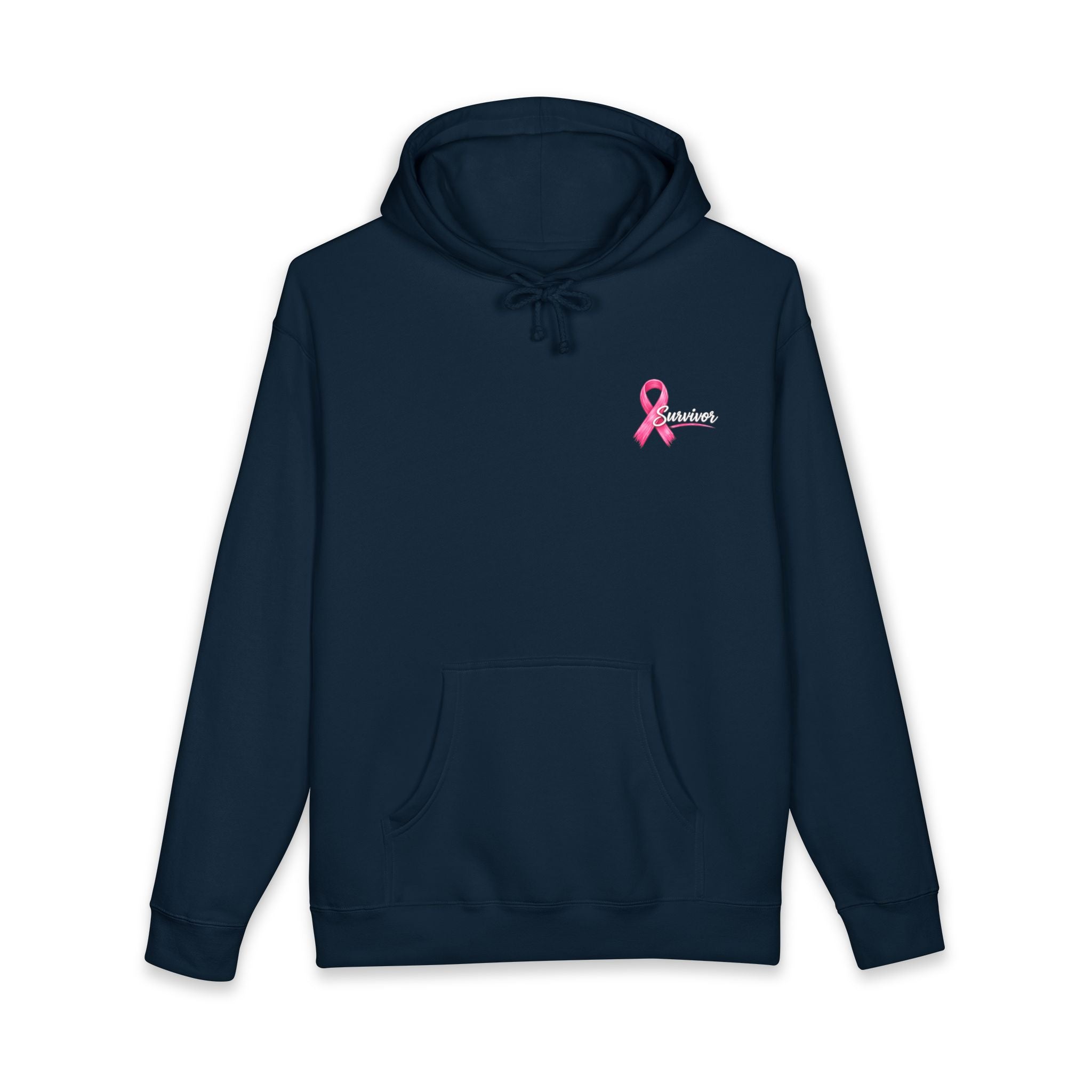 Breast Cancer Survivor Hoodie – 'Survivor, Not Just A Fighter' Pink Ribbon Pullover
